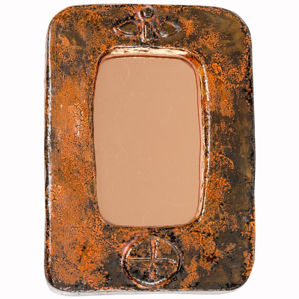Mid Century Modern French ceramic mirror.