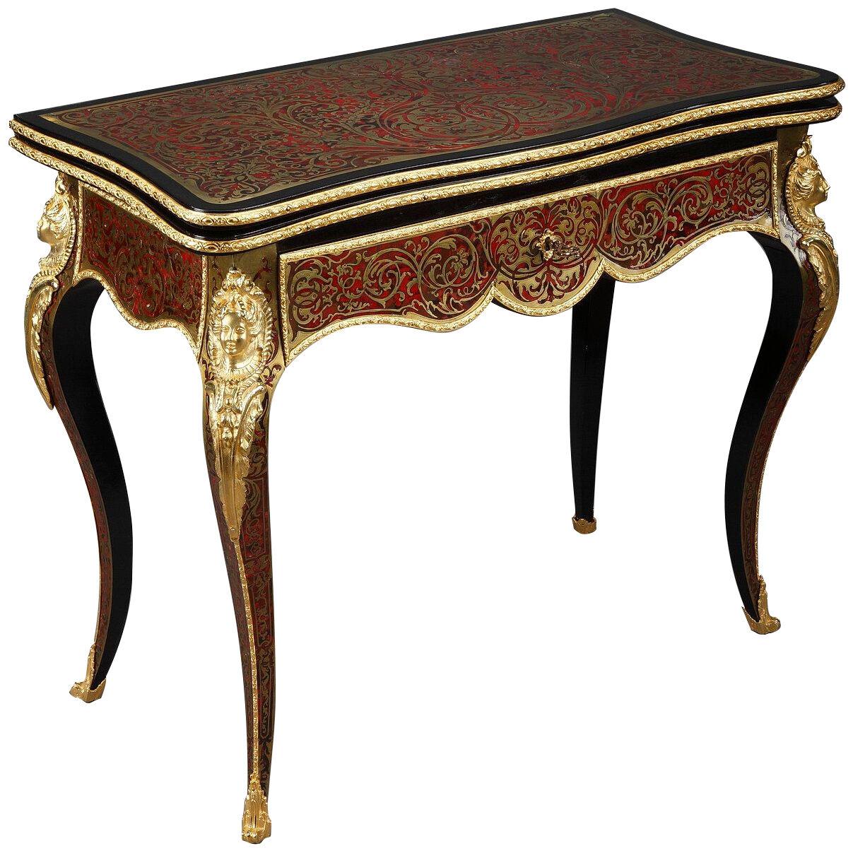 Console and game table in Boulle marquetry