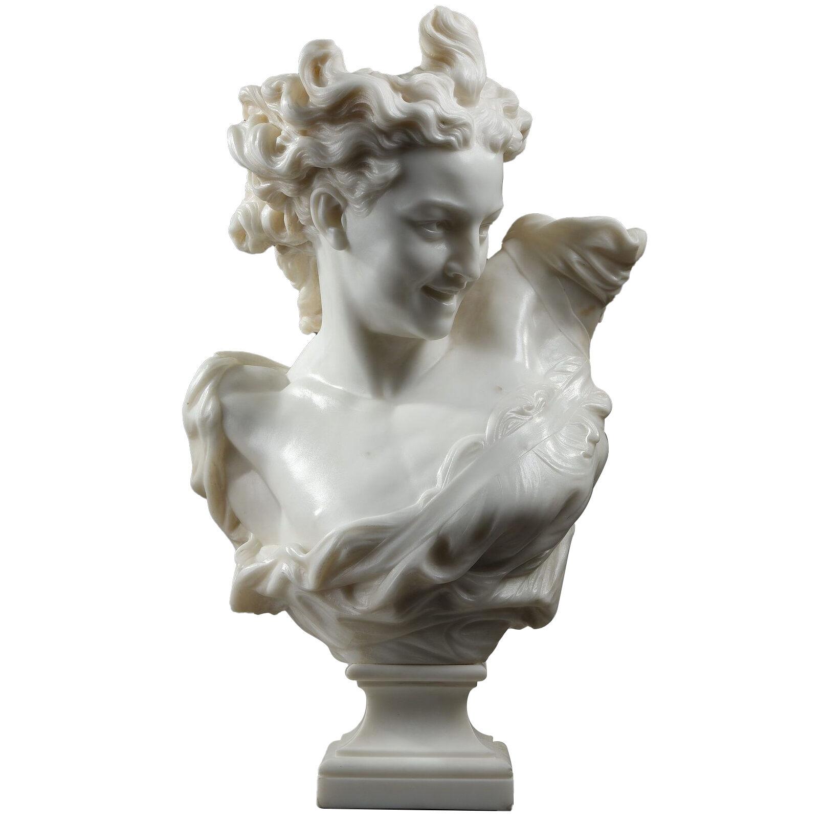 Marble bust of "the genius of the dance" after Jean-Baptiste Carpeaux 