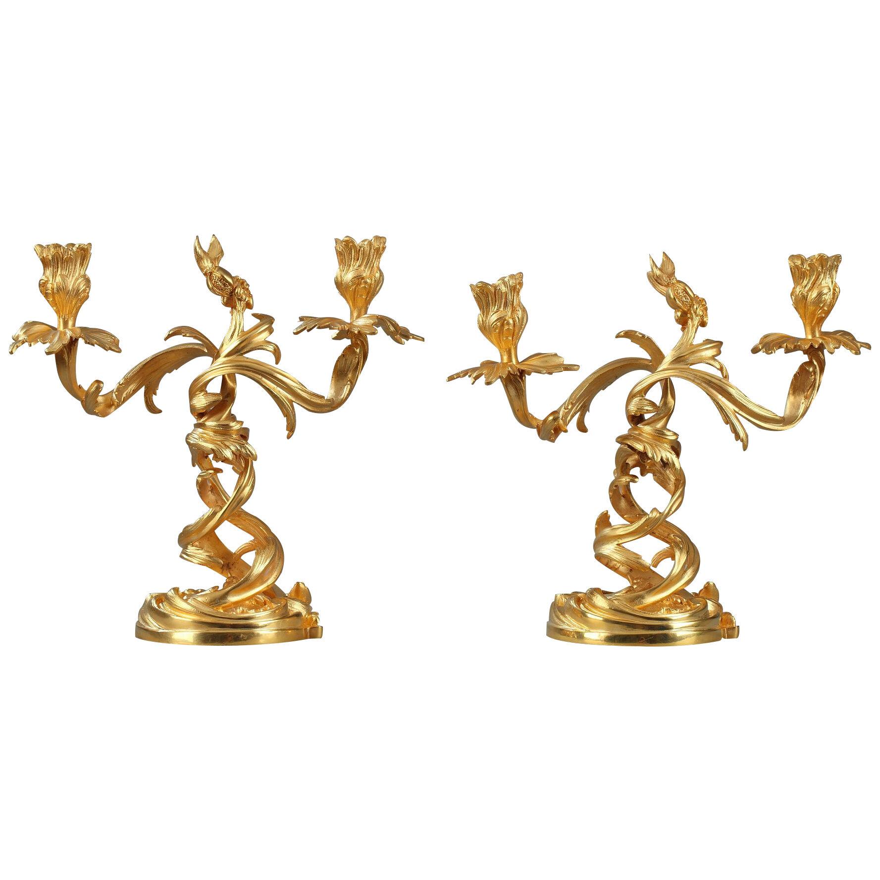 Pair of candlesticks in Louis XV style