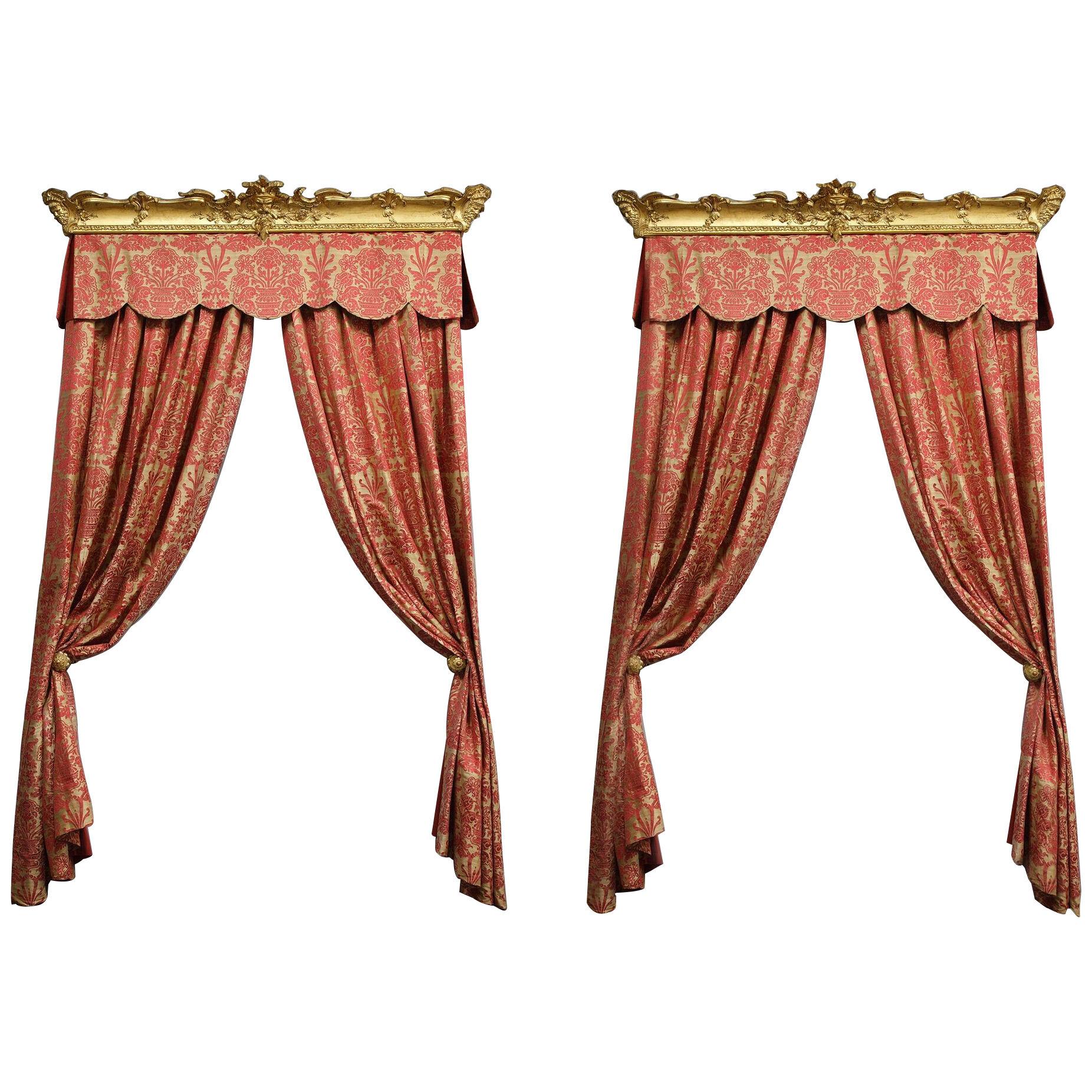 Two pairs of Fadini-Borghi curtains and their valances 