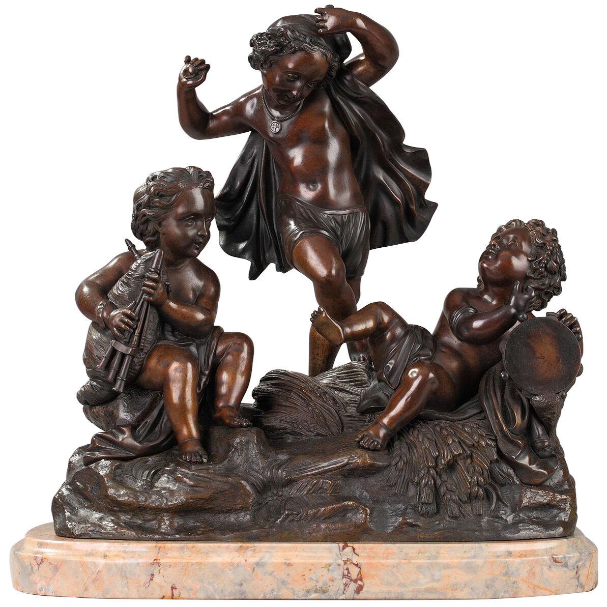 Late 19th century figural group : Cupids playing music
