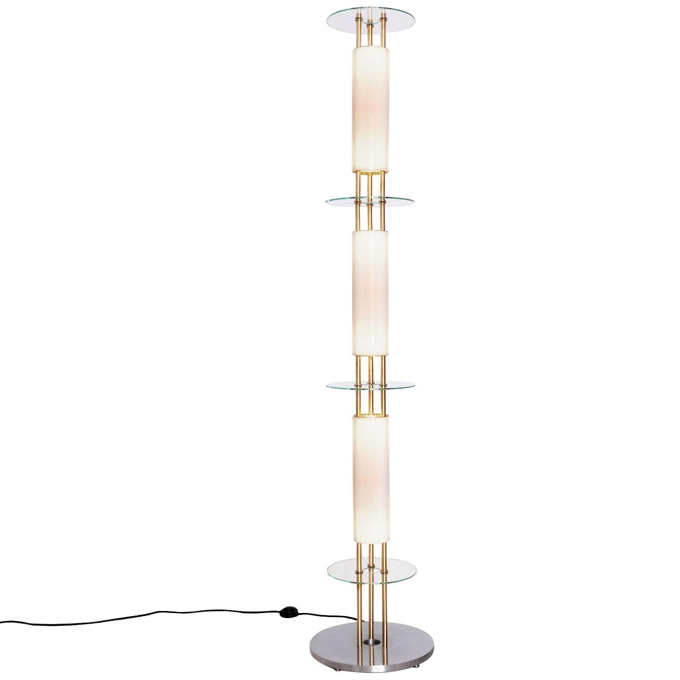  Customizable modern contemporary sculptural floor lamp, opal glass cylinders