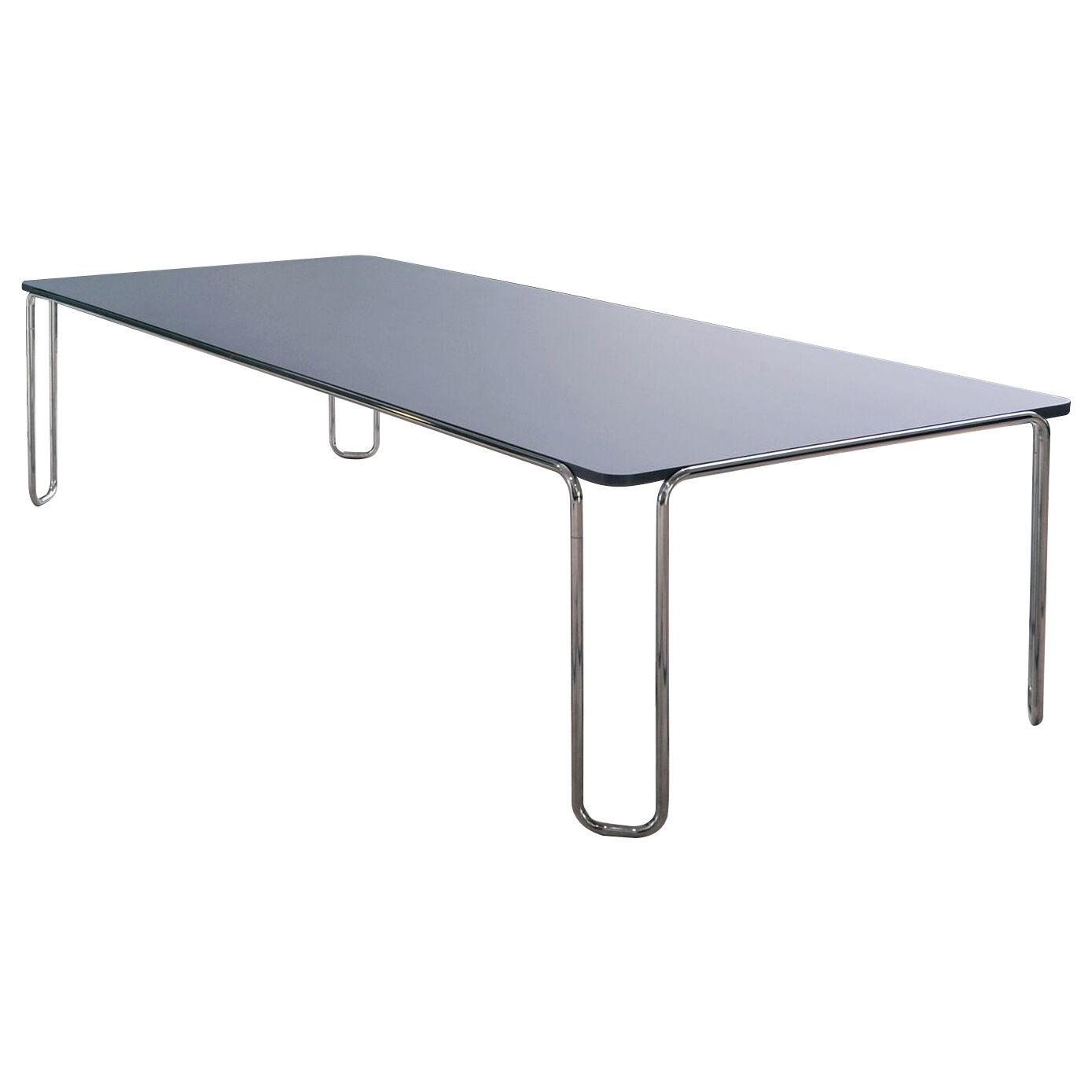 Large modernist ultra-thin tubular steel table by GMD Berlin