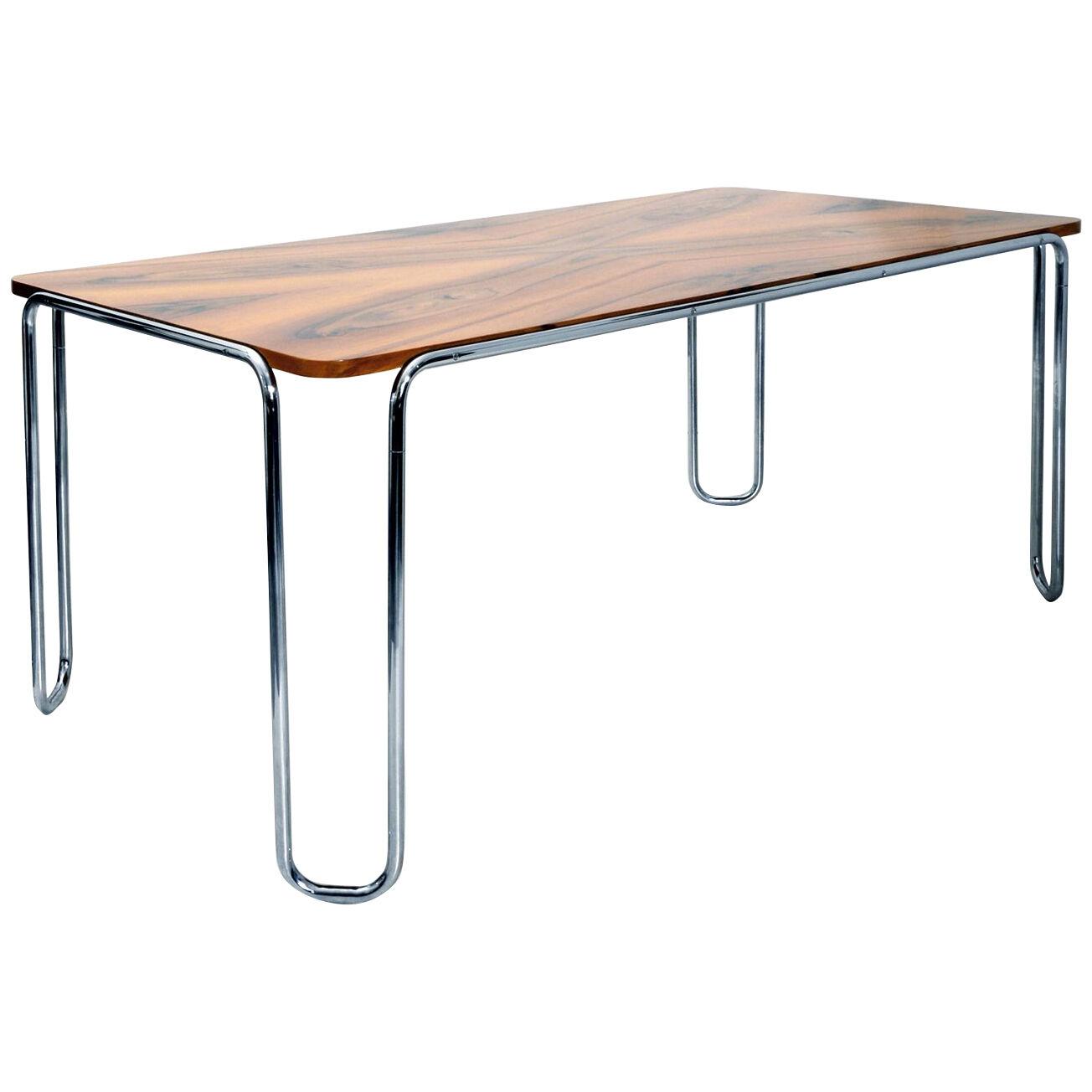 Modernist customizable tubular steel table by GMD Berlin
