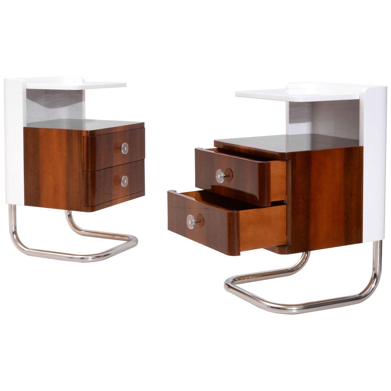 Modern contemporary customizable bedside tables, high gloss lacquered wood