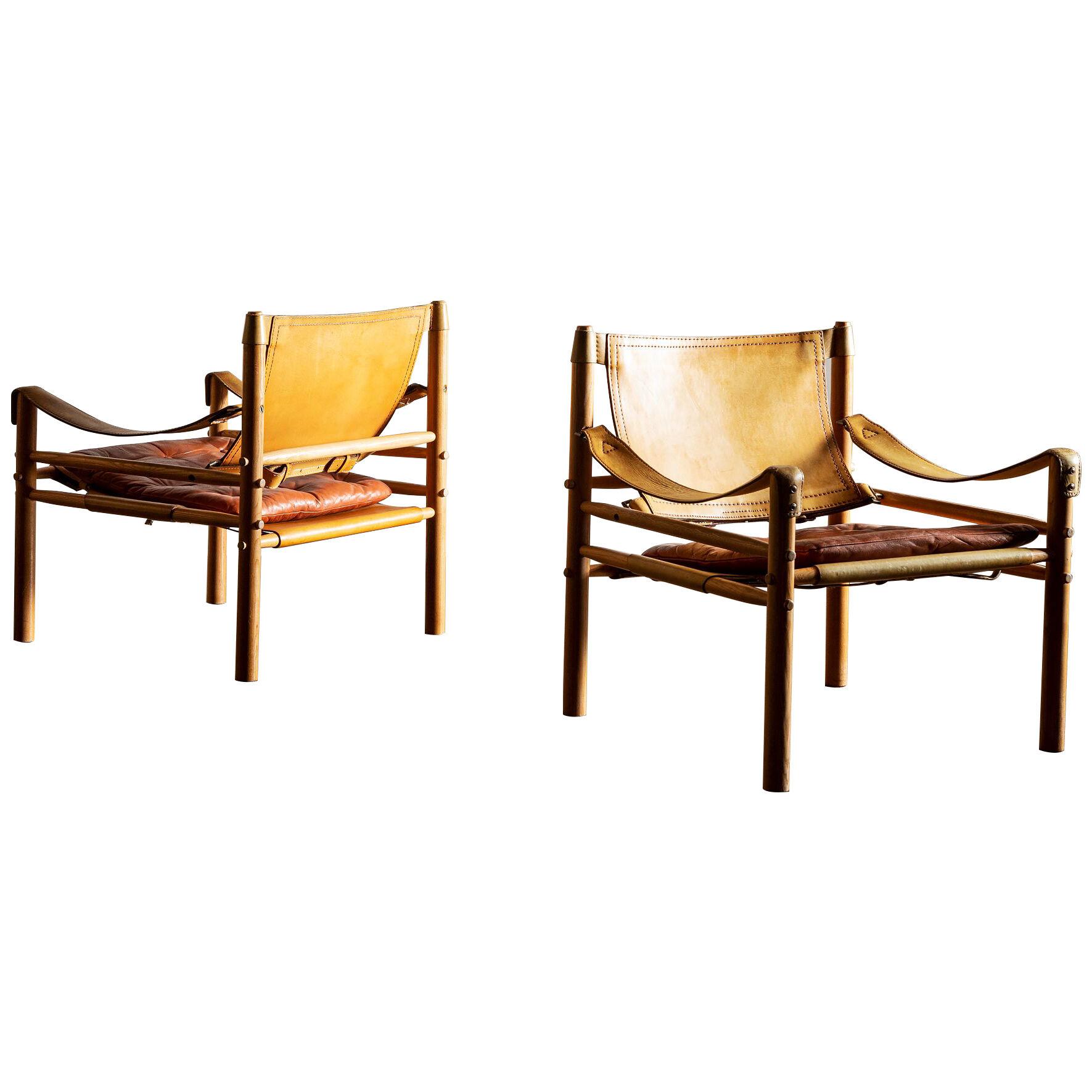 Pair of Arne Norell Sirocco Safari Chairs, Sweden, 1960s