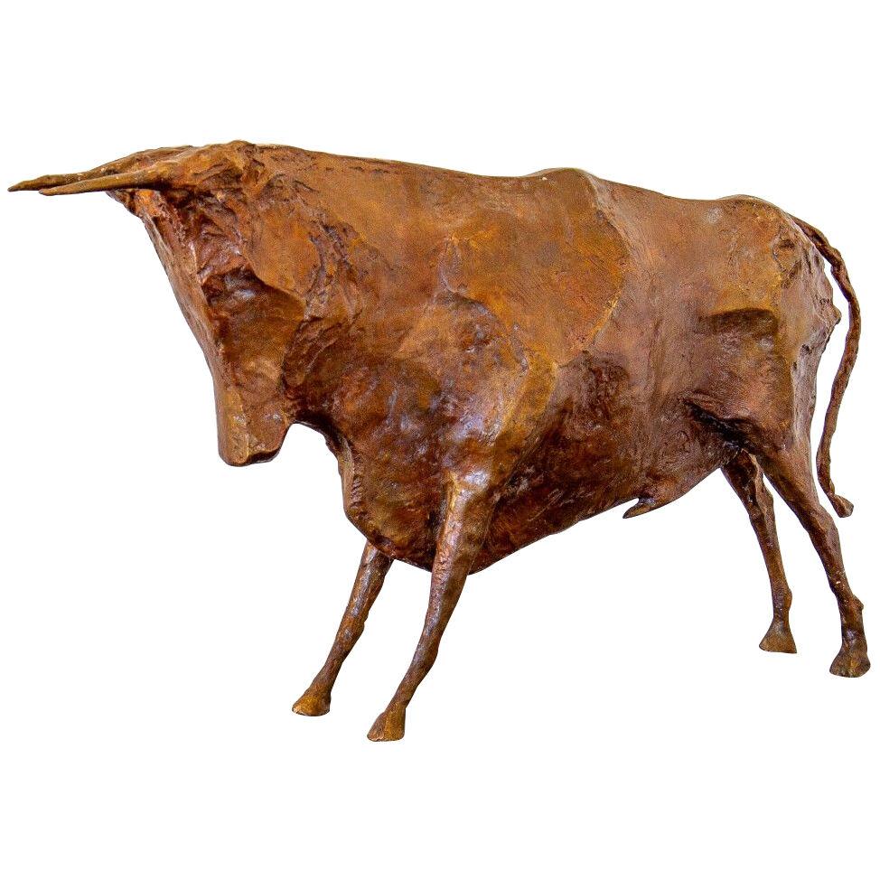 A Bronze Sculpture of a Standing Bull by Christian Maas, signed and stamped 6/8