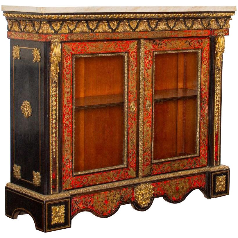 19th Century French Boulle Glazed Cabinet