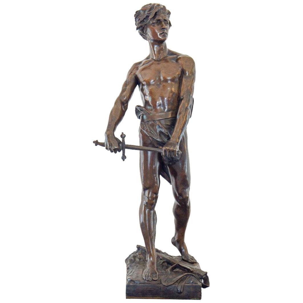 A Late 19th Century French Bronze Figure titled 'Vingt Ans'