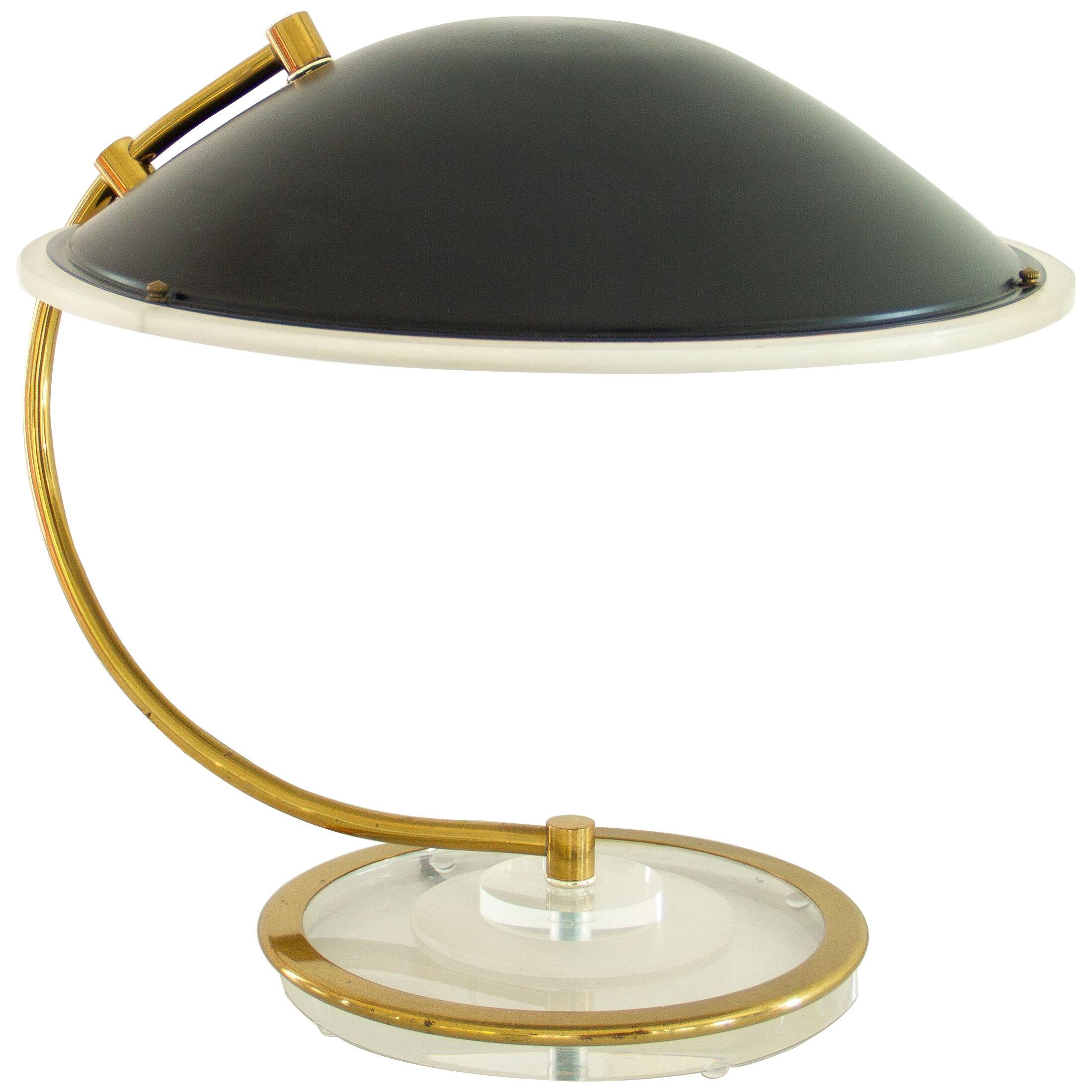 Black & Brass Desk Lamp by Bauer, 1983