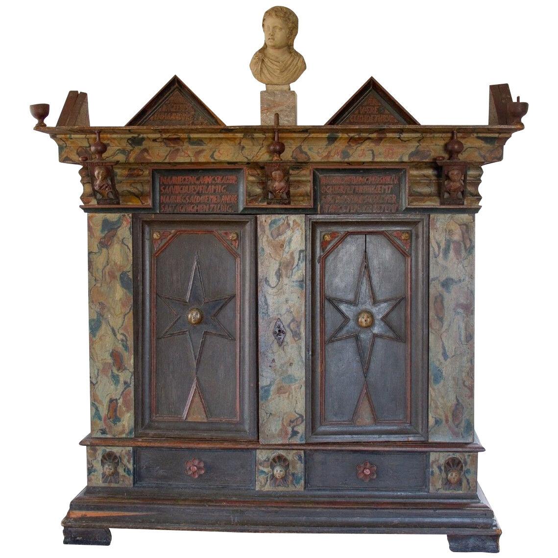 A Large Danish 18th Century Painted Cabinet