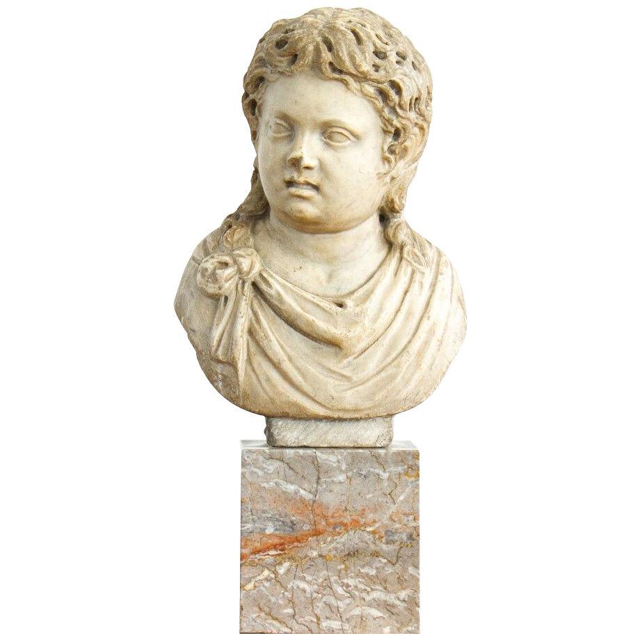 A 2nd Century Roman Bust on a Marble Base