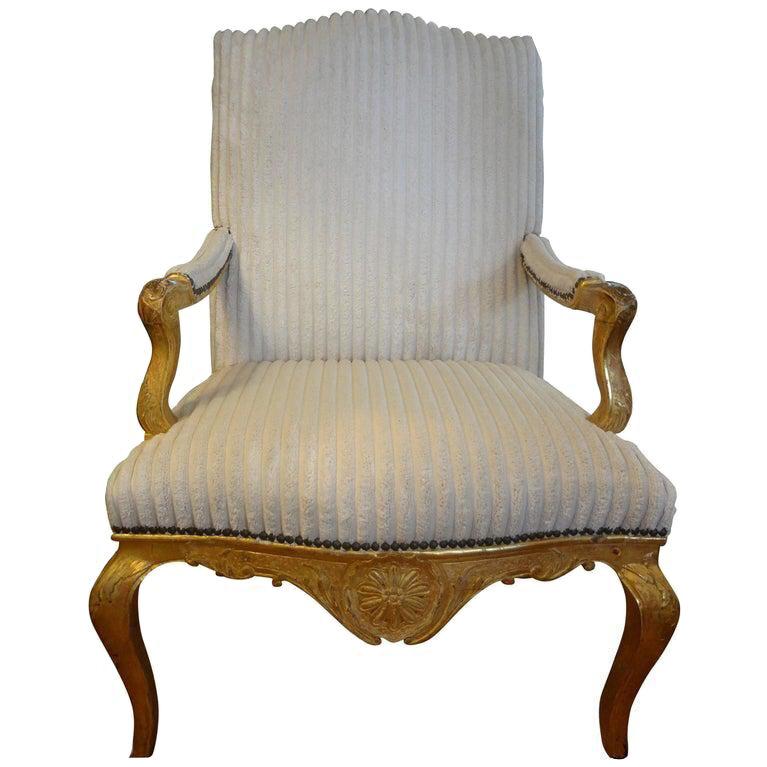 18th Century French Régence Giltwood Chair