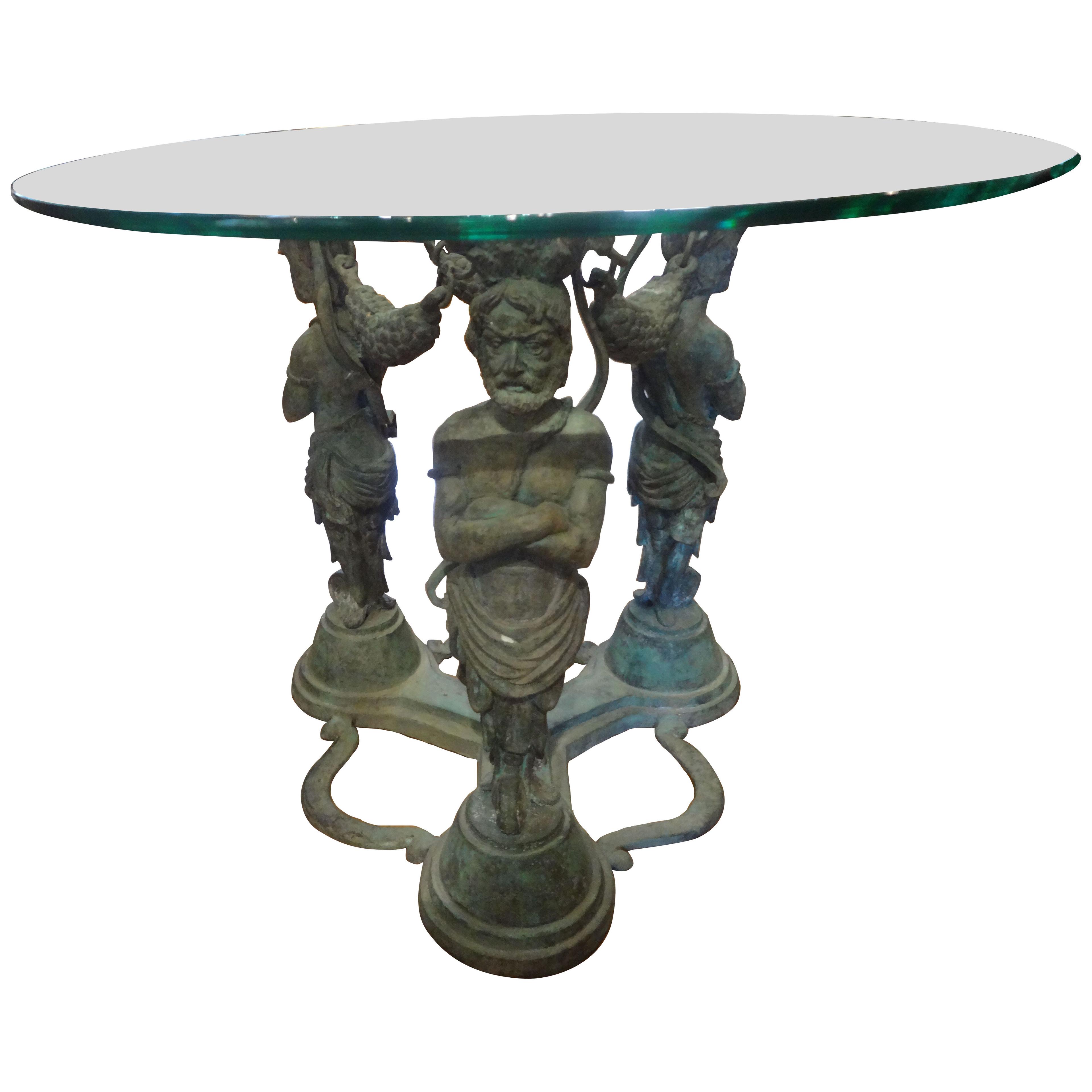 Pair of Vintage Bronze Grecian Inspired Tables