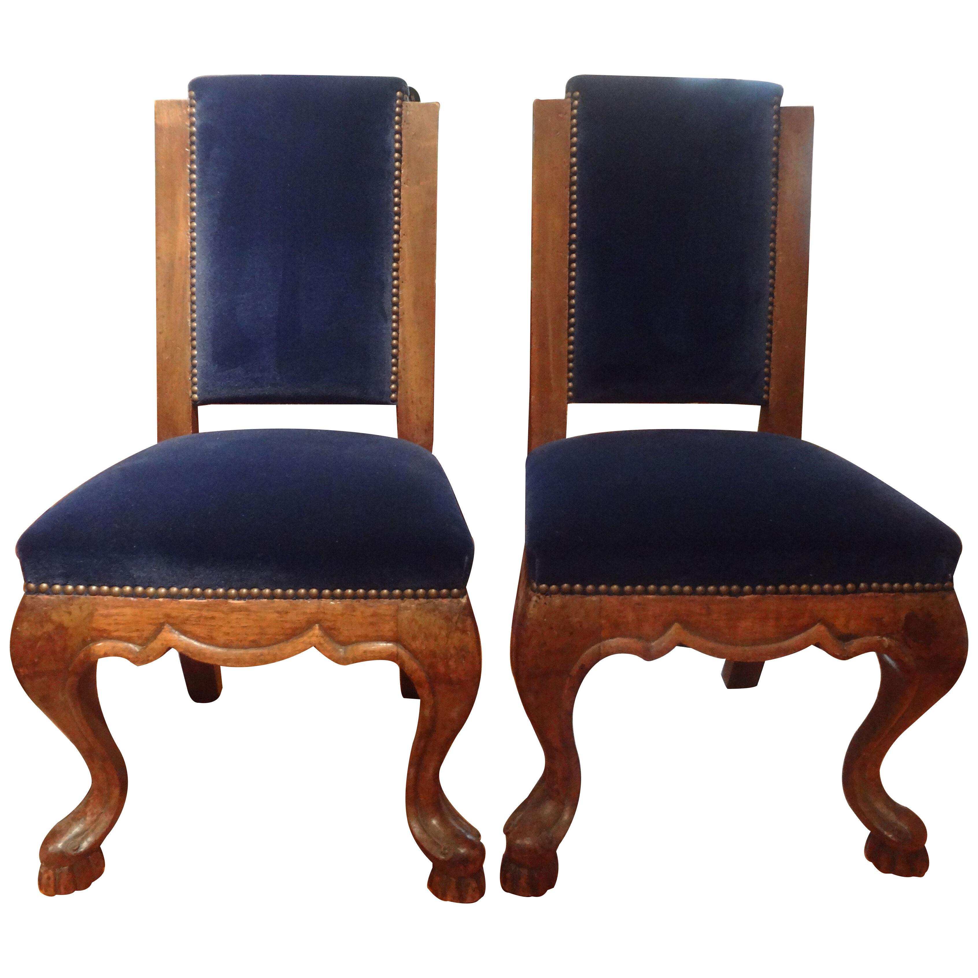 Pair Of 19th Century Italian Walnut Children's Chairs