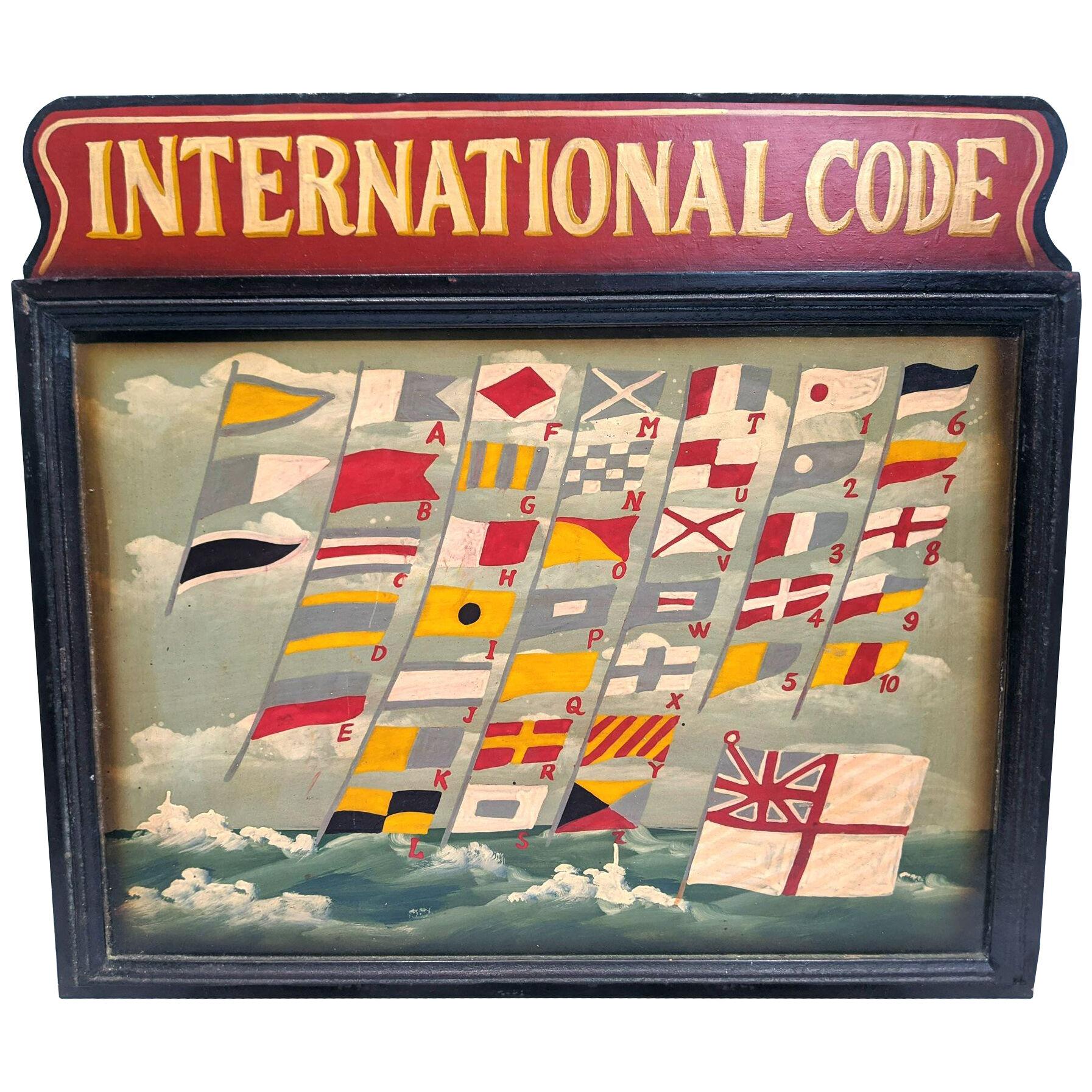 Folk Art Sailor's Painting of International Flag Code