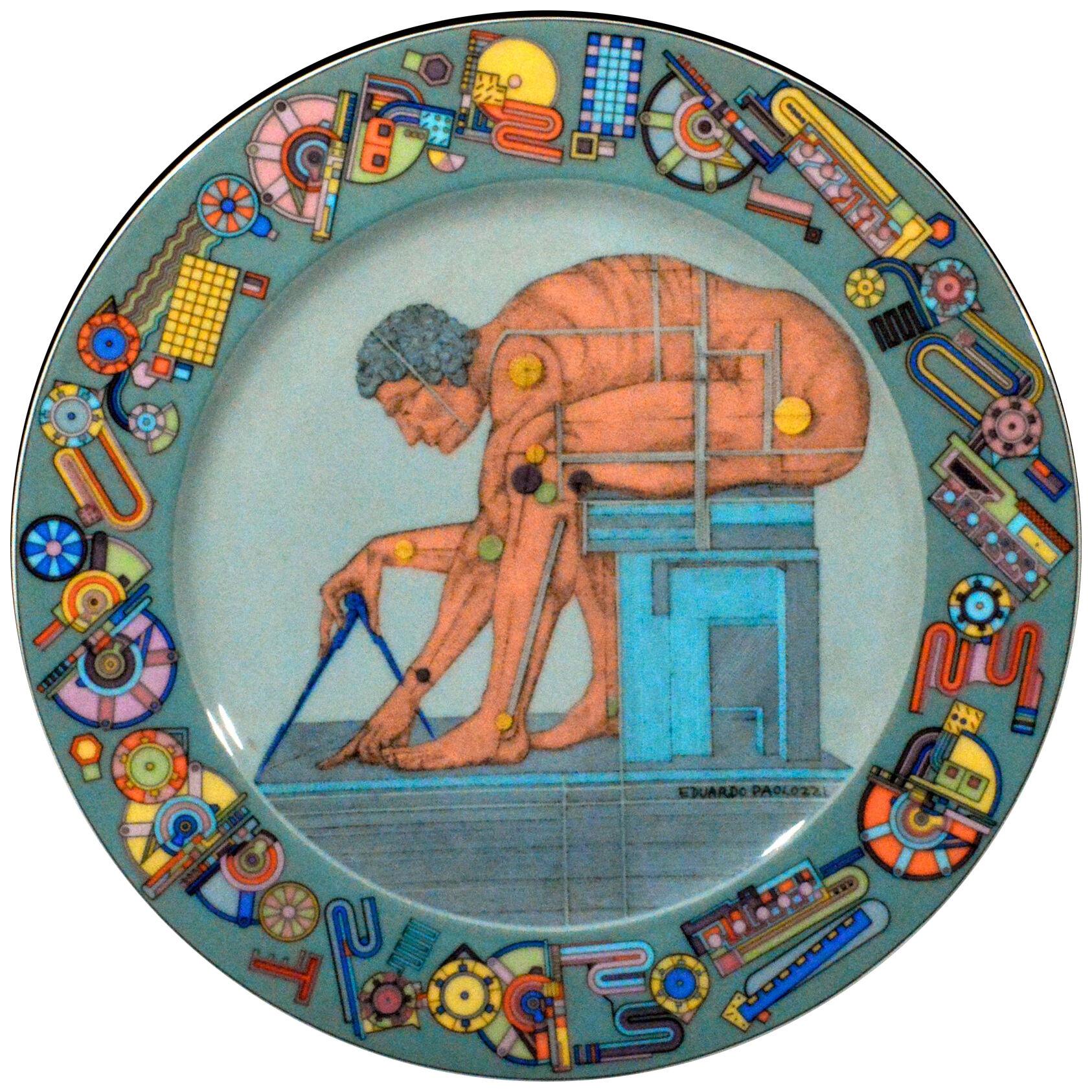 Eduardo Paolozzi, Large Porcelain Plate-"After Newton" , Rosenthal, Circa 1980