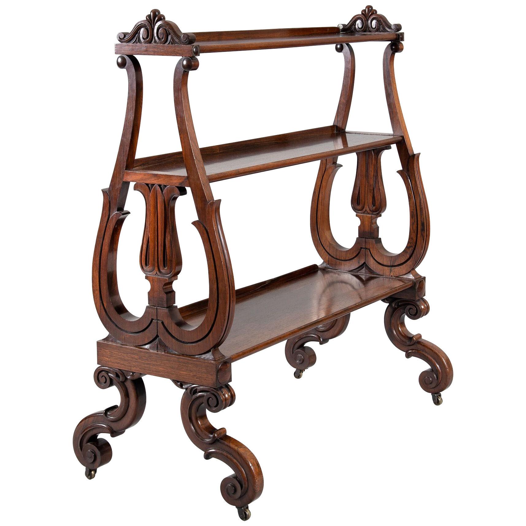 William IV Rosewood Tiered Bookstand