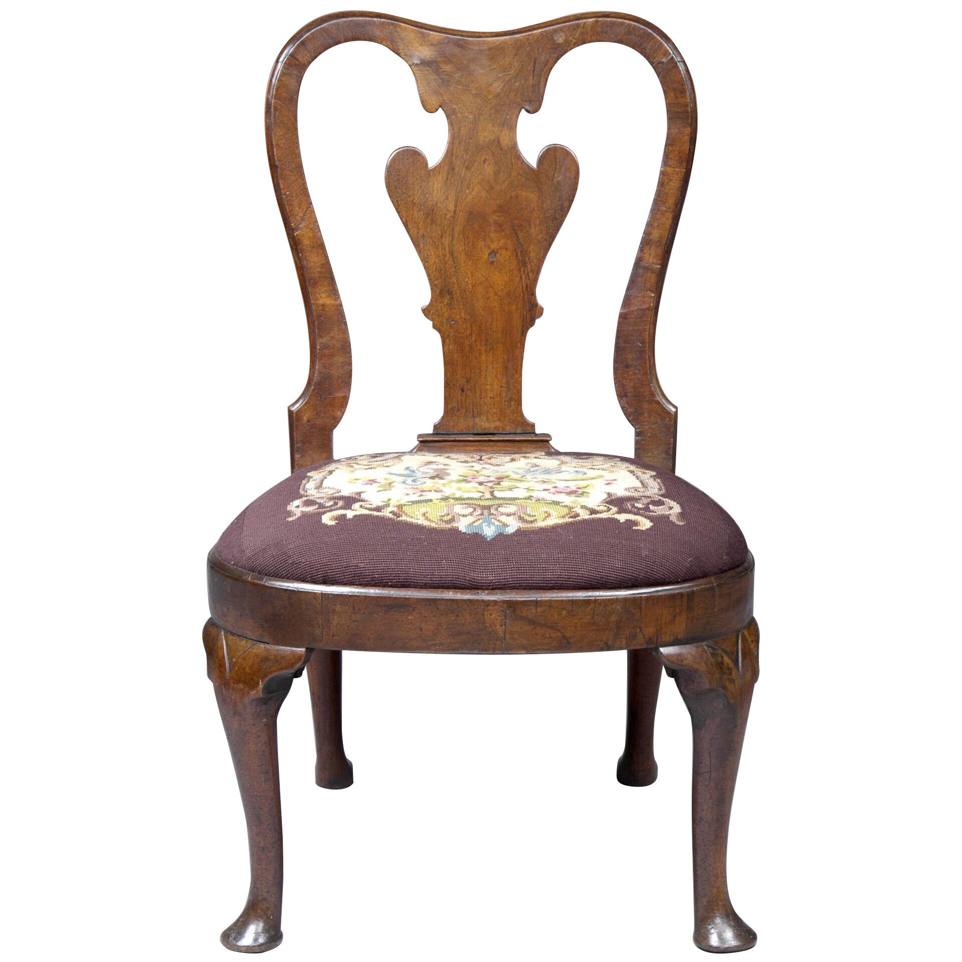  Queen Anne  Period Walnut Side Chair
