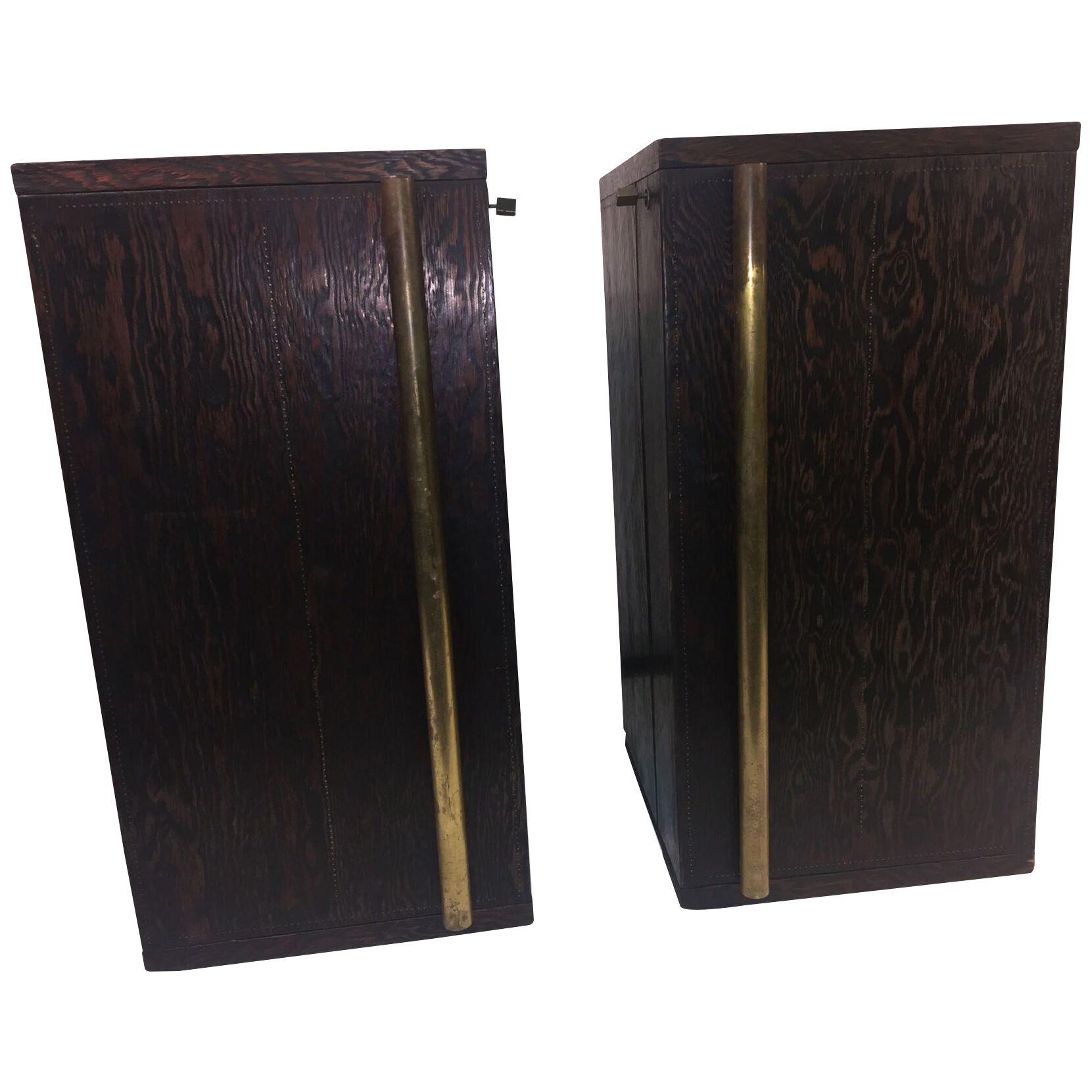 FINE AND RARE PAIR OF SIGNED ANDRE SORNAY ART DECO MODERNIST CABINETS
