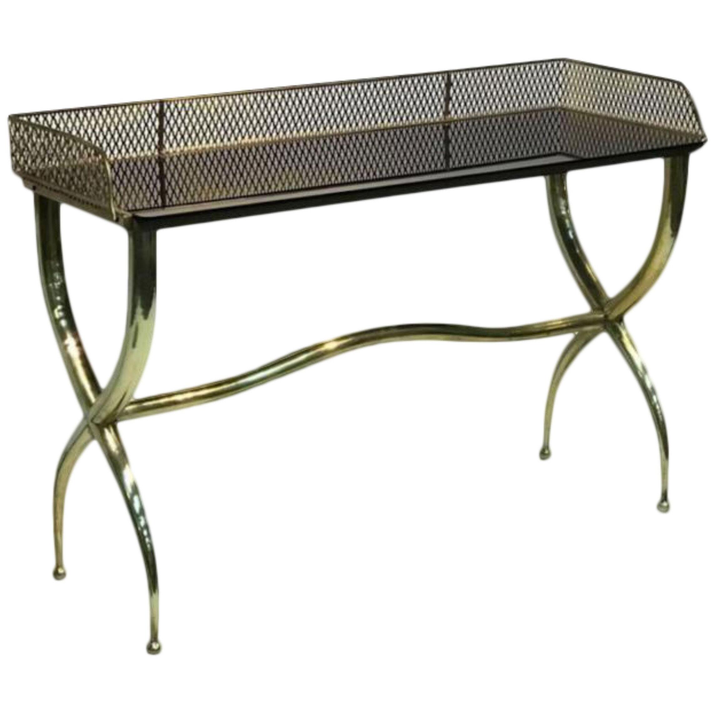 Italian Brass Console Table in the Manner of Gio Ponti	
