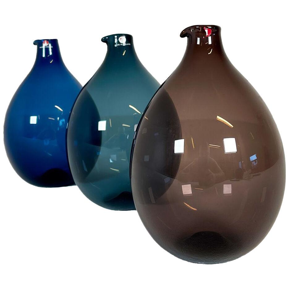 Midcentury Timo Sarpaneva Bird Bottles / Vases Iittala