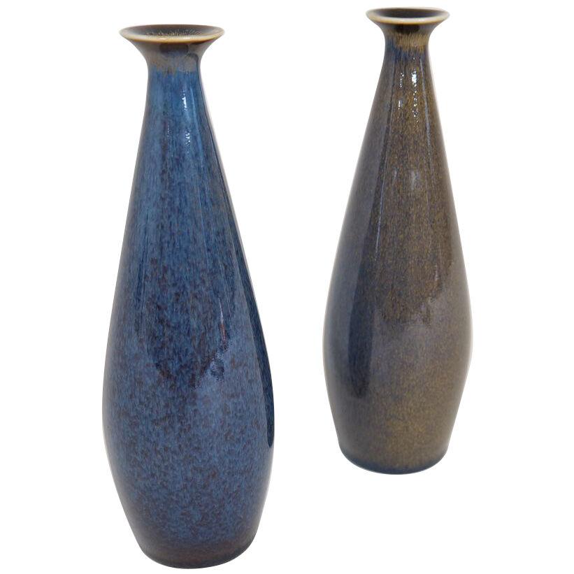 Midcentury Modern Pair of Vases by Carl Harry Stålhane, Rörstrand  Sweden 1950s