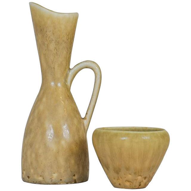 Midcentury Set of 2 Ceramic Pieces Carl Harry Stålhane Sweden 1950s