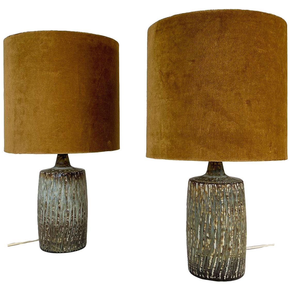 Mid-Century pair of  Ceramic Table Lamps "Rubus" Gunnar Nylund Rörstrand, Sweden