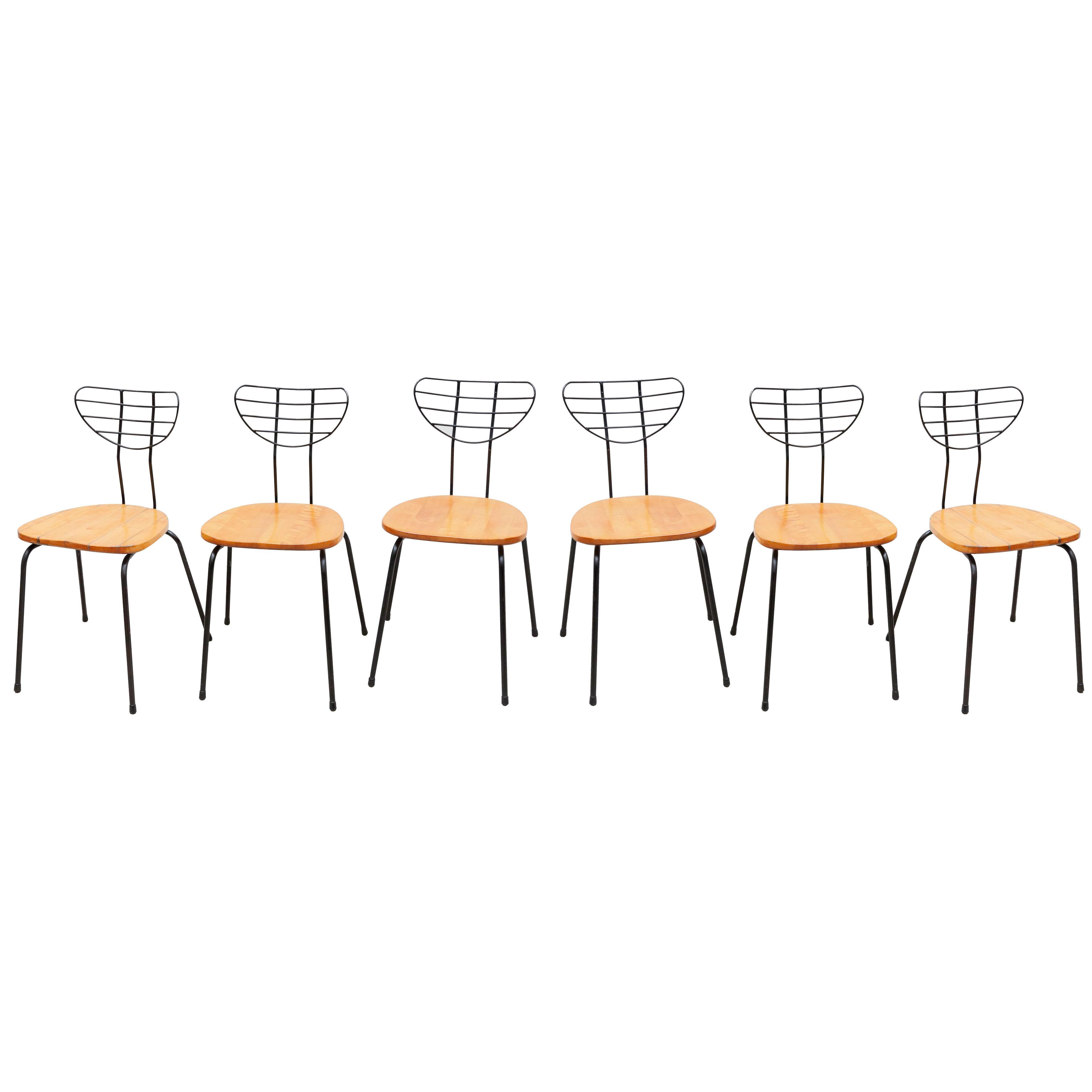 Set Of Six "Radar" Chairs designed by Willy Van Der Meeren for Tubax,Belgium