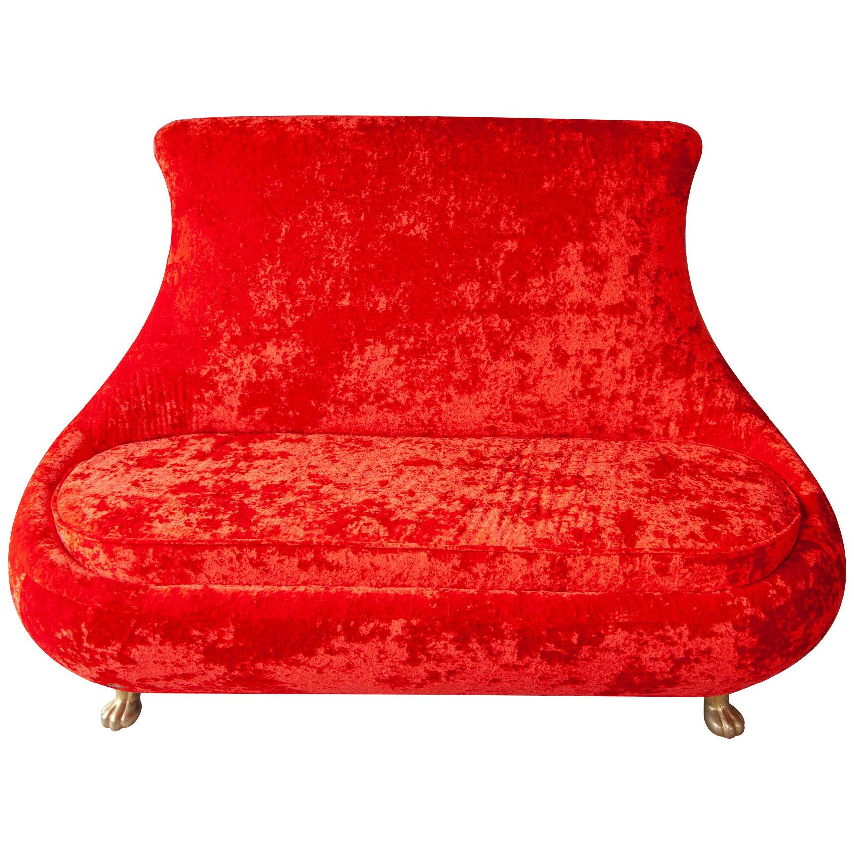 Vintage Bretz Iconic Red Loveseat Sofa "Livingroom Set" Germany