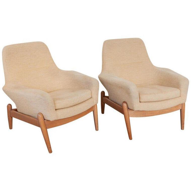 Set of Two Lady's Lounge Chairs Designed by Ib Kofod Larsen for Bovenkamp