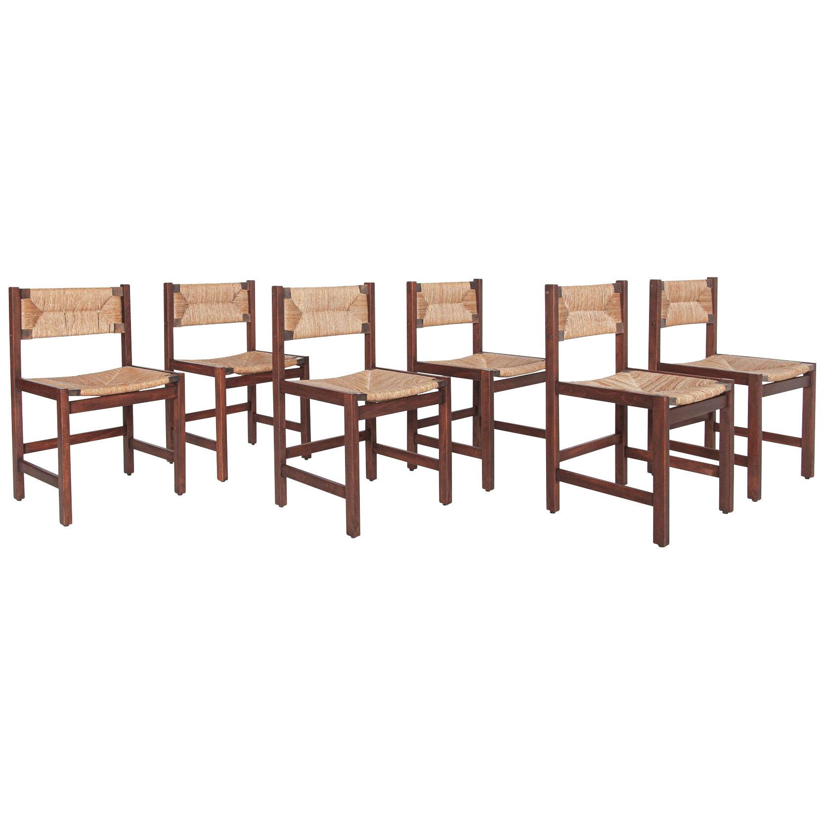 Set of Six Brutalist Dining Chairs in Papercoard by Arnold Merckx for Fristho