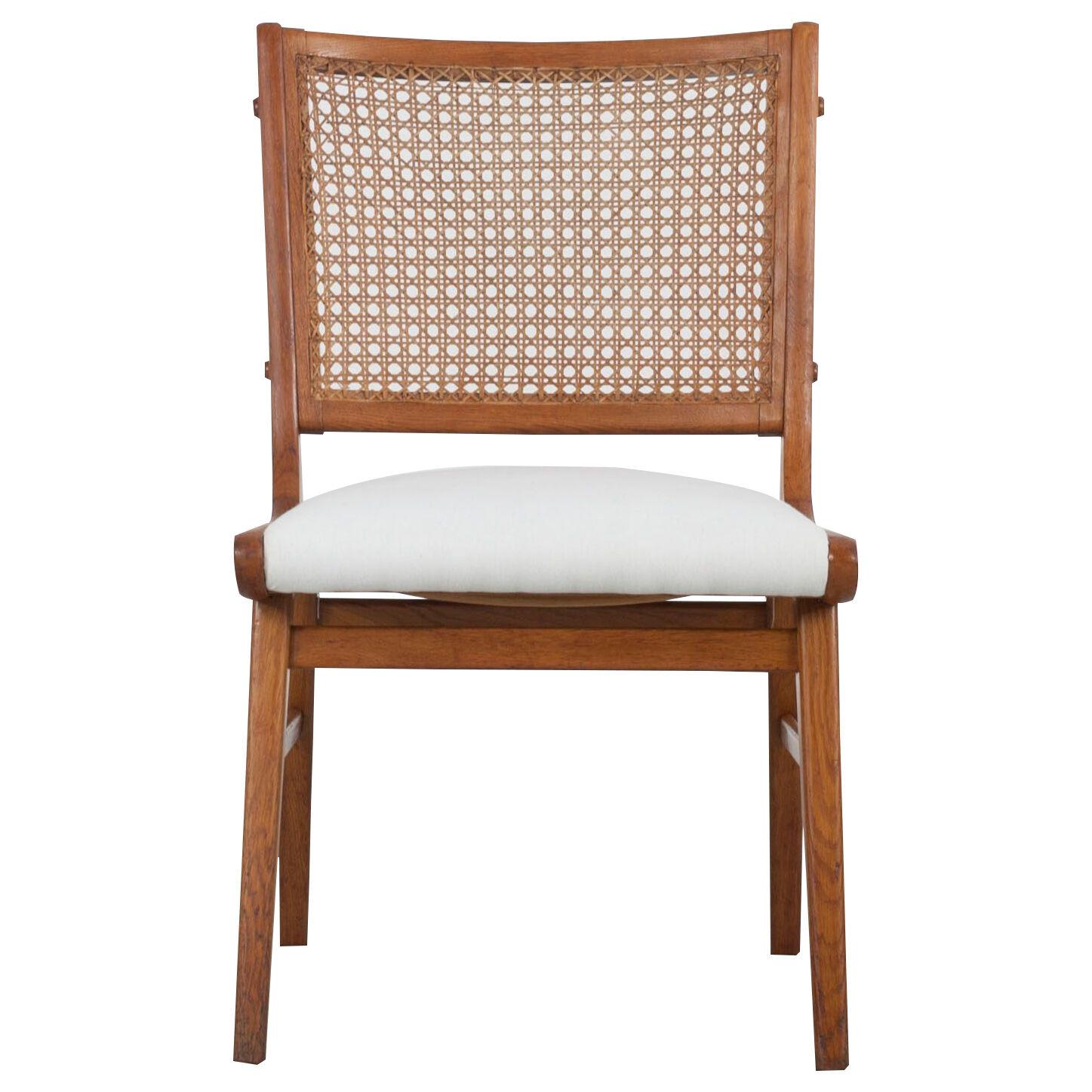 Set of 2 Sidechairs with Viennese Wicker, 1950's