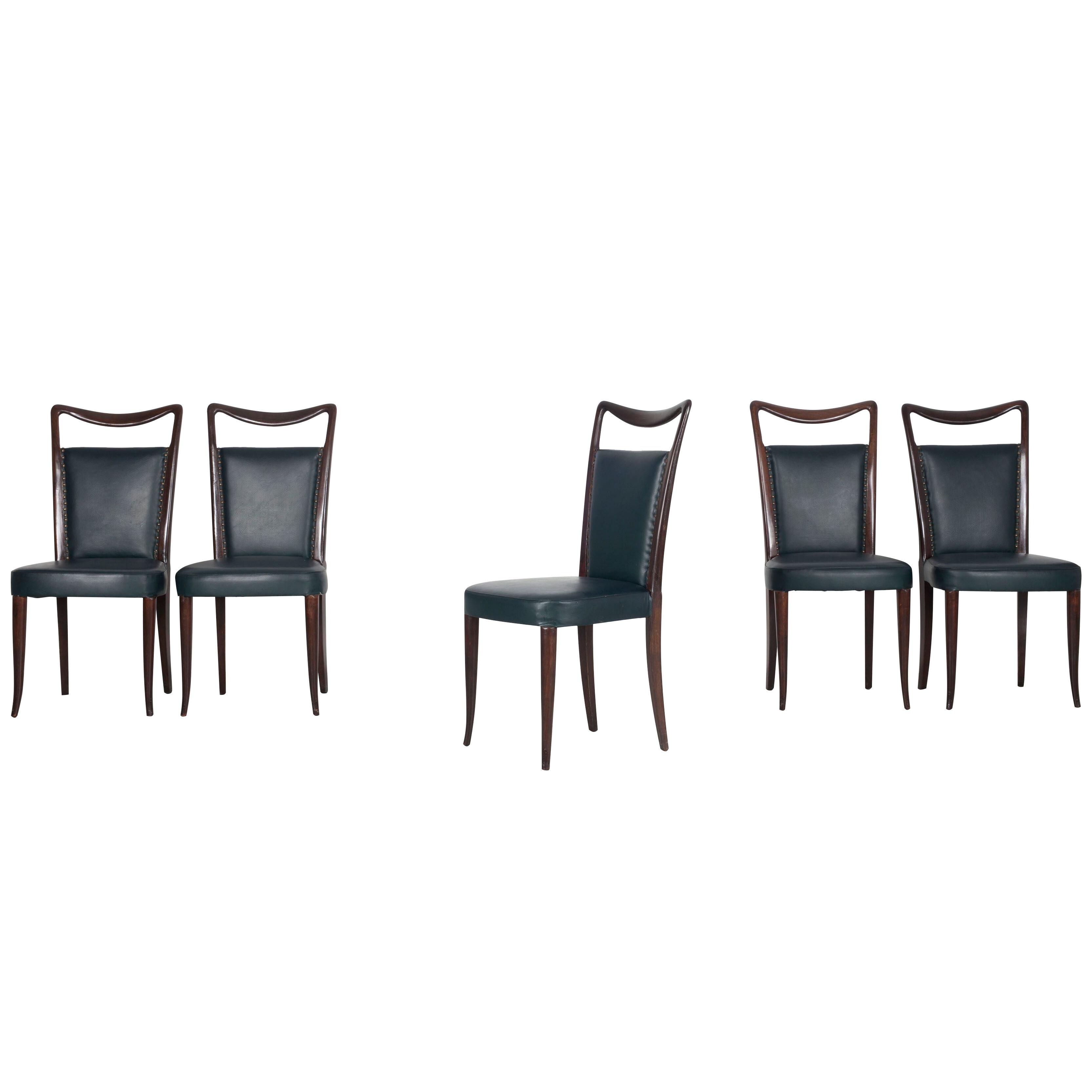  Set of six chairs from Vittorio Dassi from Italy, 1950s.