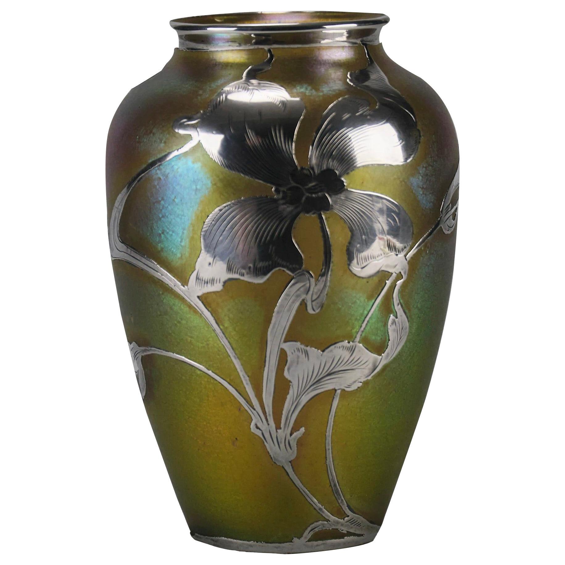 “Slberiris Candia Vase” Art Nouveau Glass Vase from the Loetz Glassworks