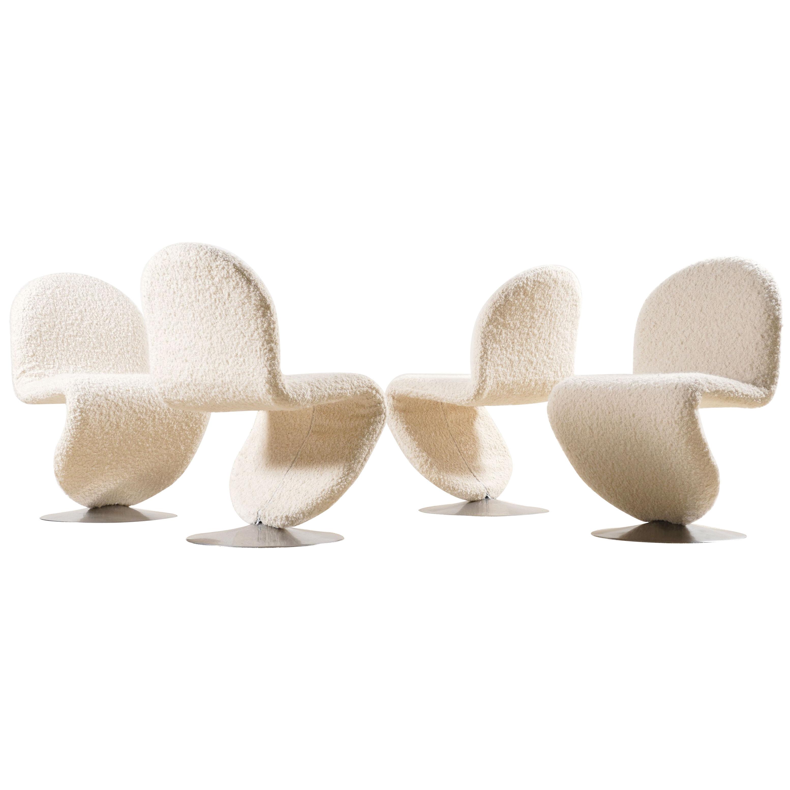 Verner Panton, Set of Four "A" Chairs "System 1-2-3" for Fritz Hansen, 1970s