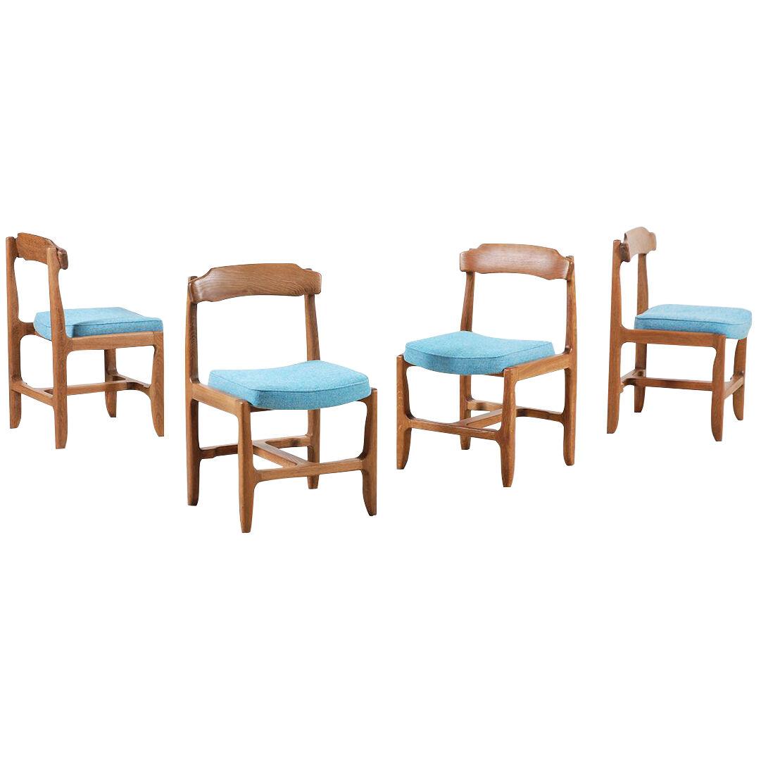 Guillerme and Chambron, Set of 4 "Véronique" Chairs for Votre Maison, 1960