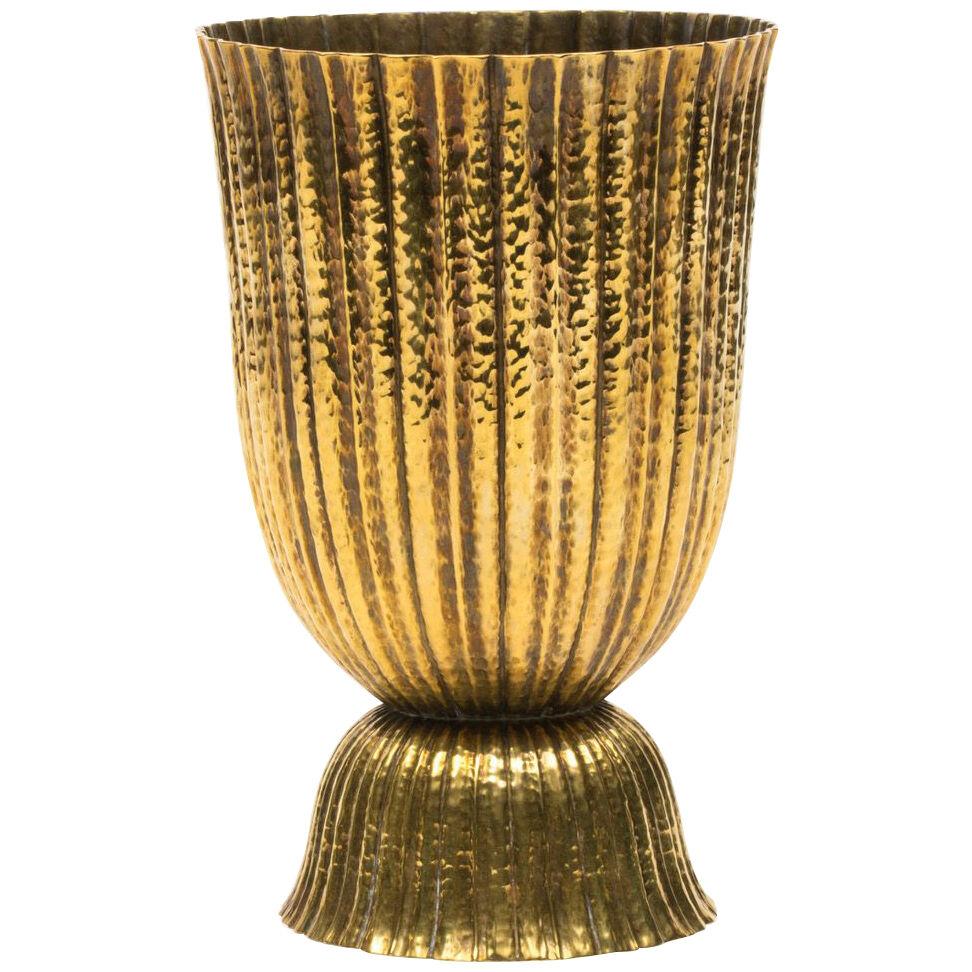Josef Hoffmann for Weiner Werkstätte Hand Hammered Brass Vase