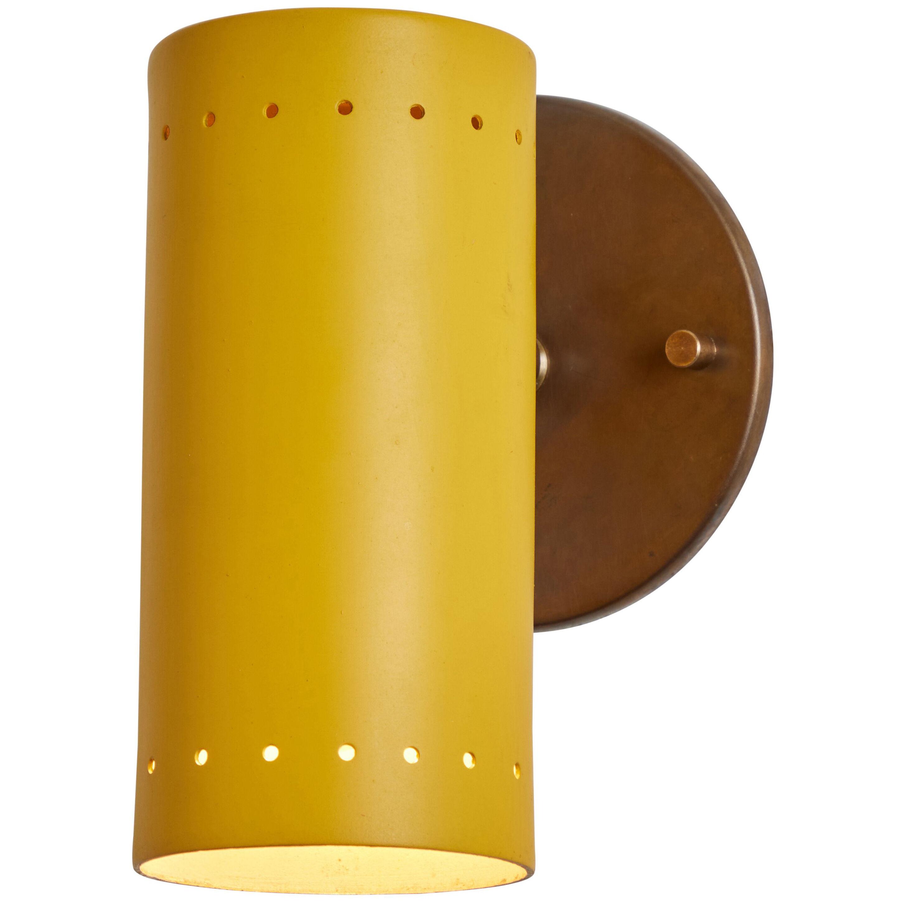 1960s Tito Agnoli Yellow Metal and Brass Articulating Sconce for O-Luce