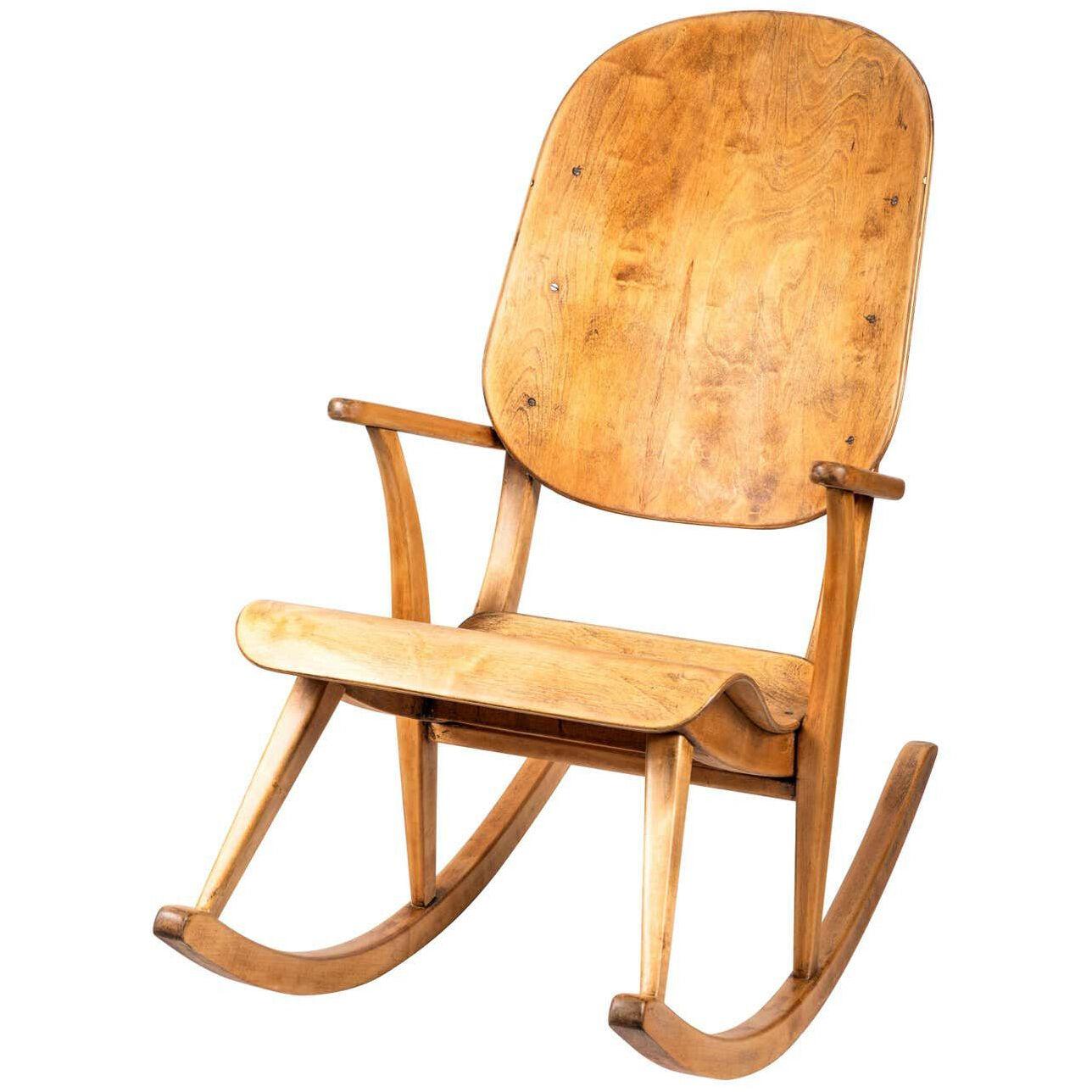 Rare 1940s Rocking Chair by Ilmari Tapiovaara