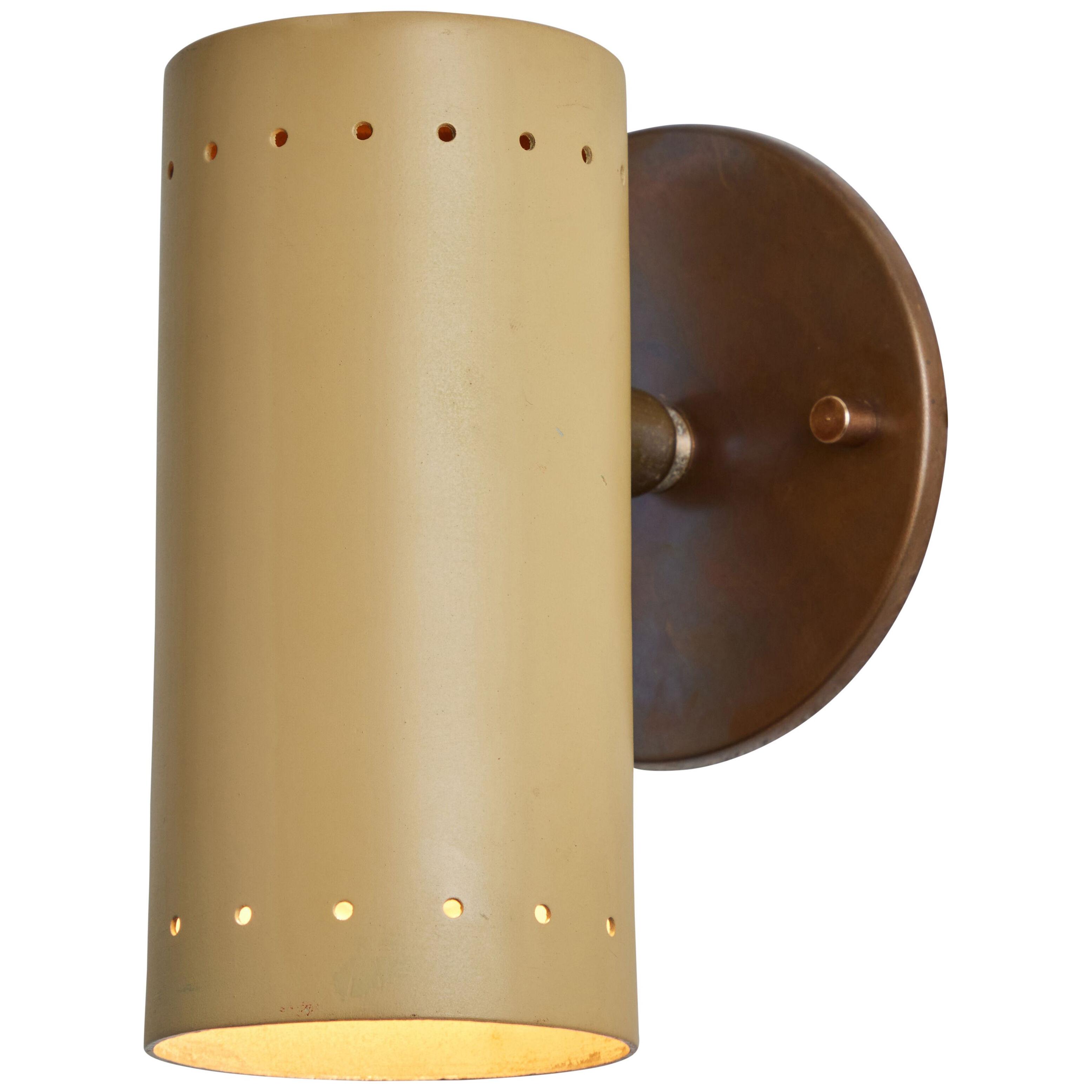 1960s Tito Agnoli Beige Metal and Brass Articulating Sconce for O-Luce