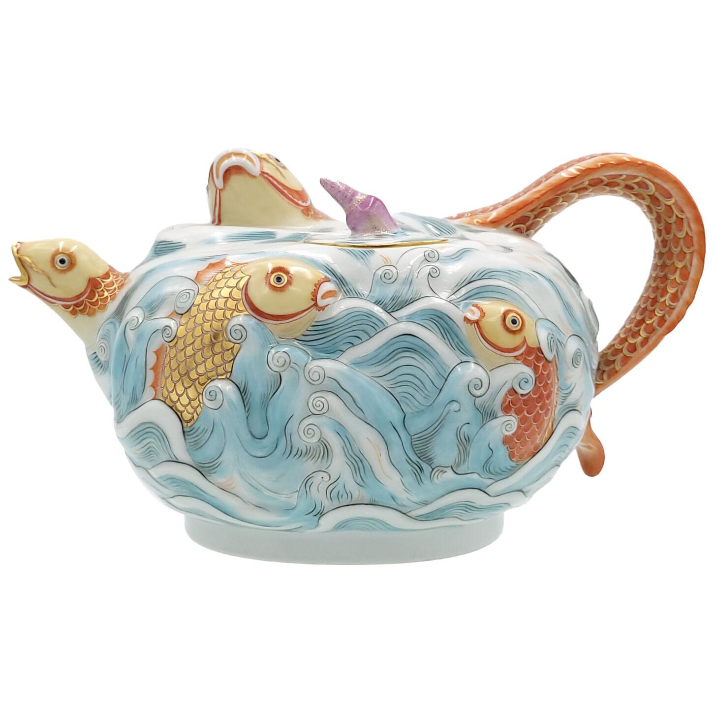 Meissen Vintage Reproduction of a Famous Early Teapot by Kändler