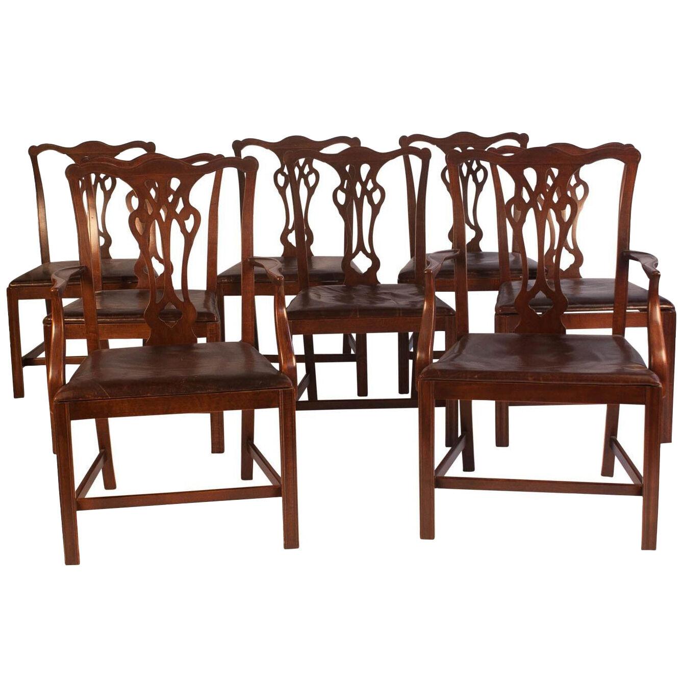 Set of 8 Chippendale Style Dining Chairs England c.1900