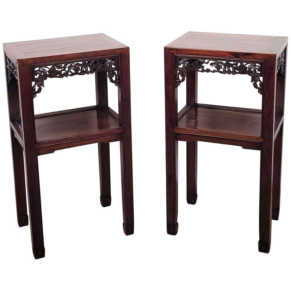 Pair of Chinese Hardwood Tables, circa 1890