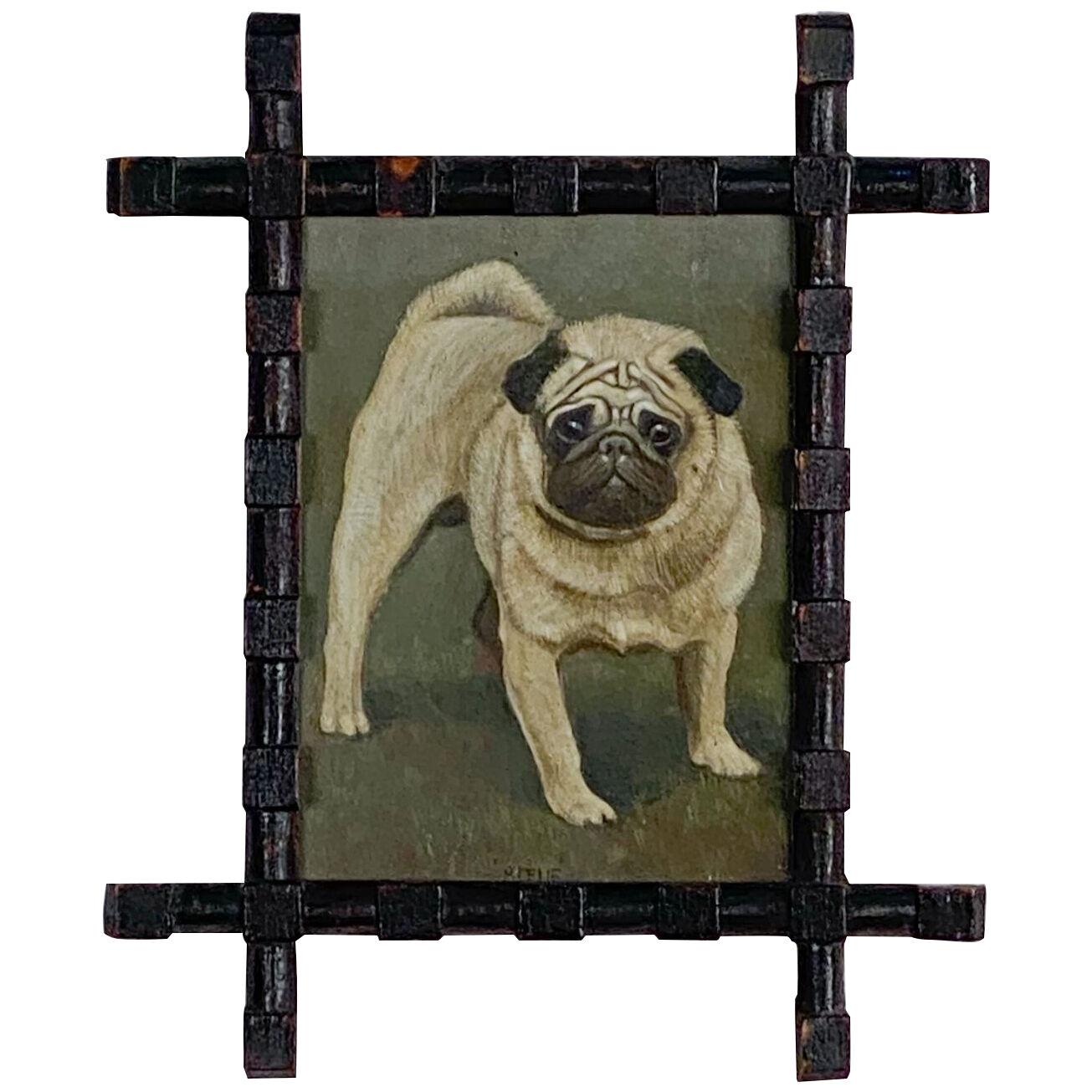 Vintage Painting of a Pug
