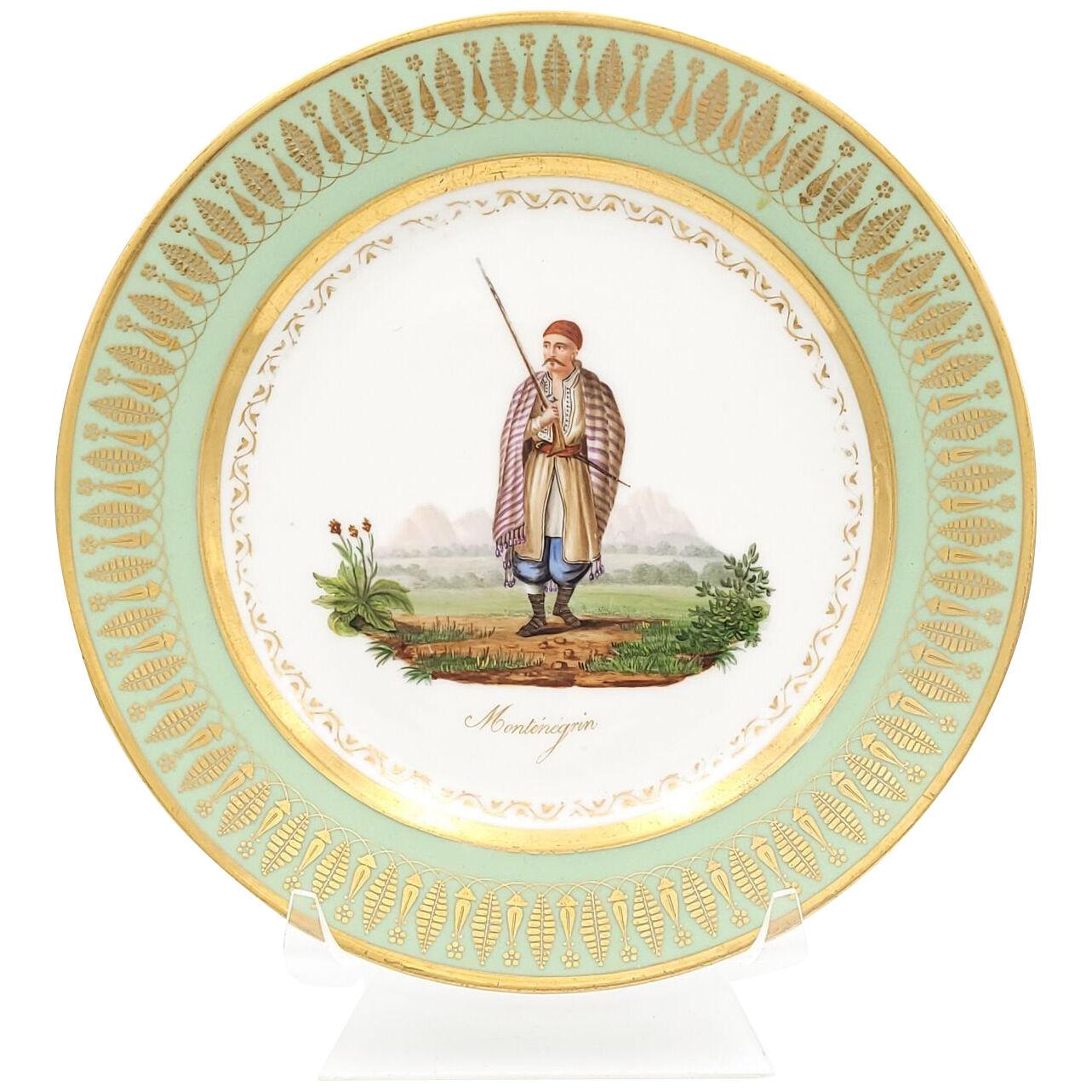 Paris Porcelain Ethnographic Plate, France circa 1810