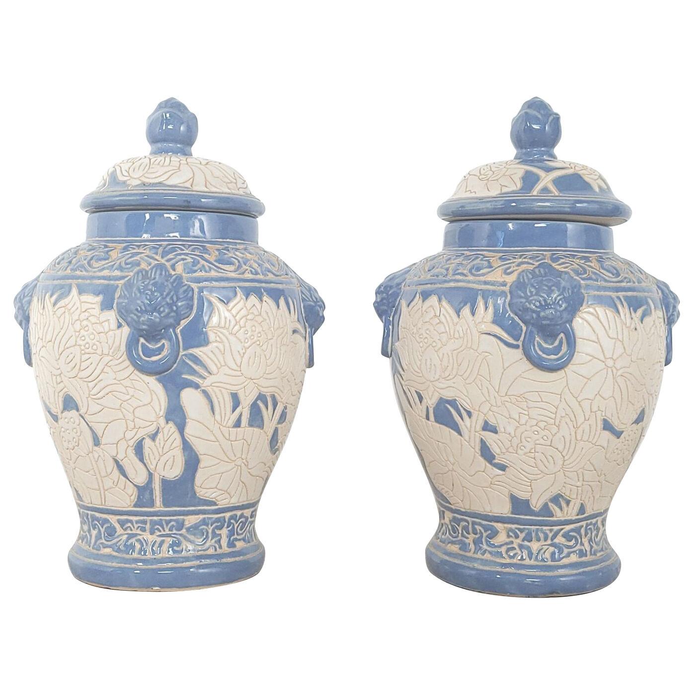 Pair of Probably Russian Early 20th Century Covered Vases