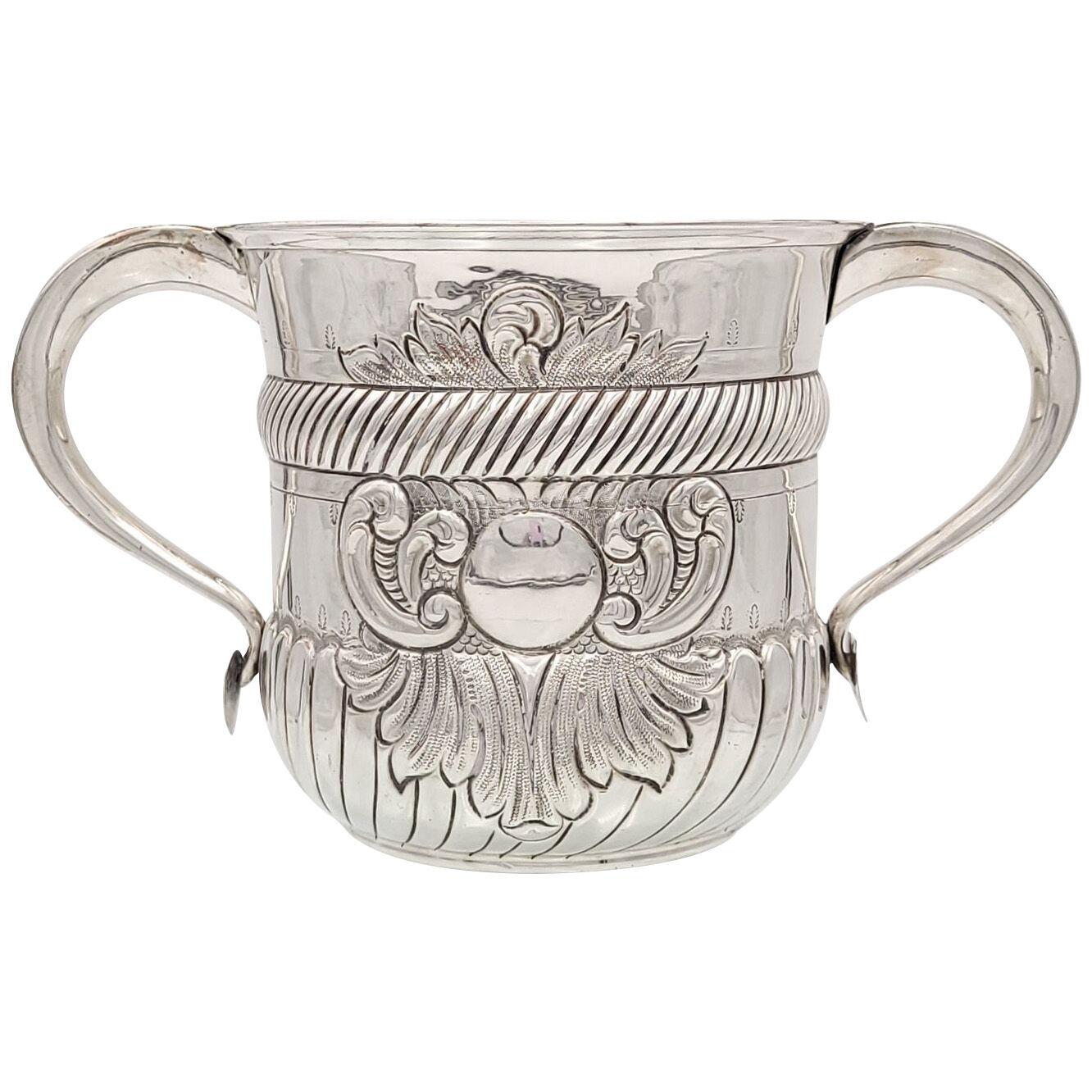 Large Silver on Copper Loving Cup or Marriage Cup, Ireland, Early 19th Century
